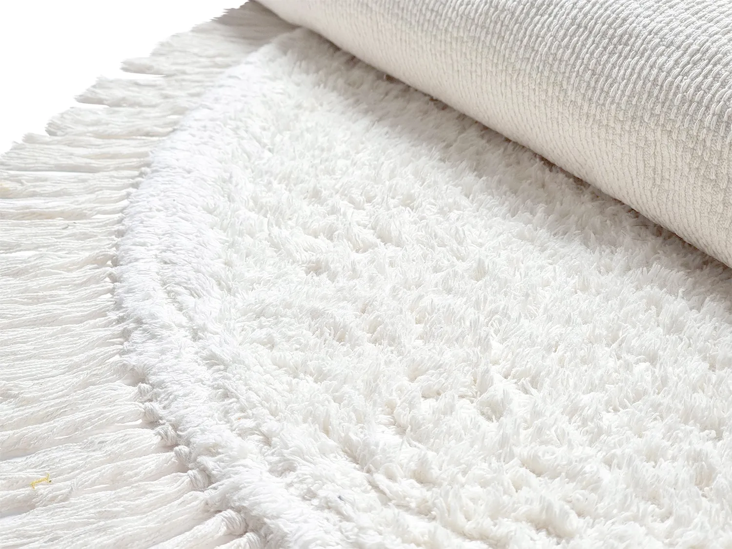 Tappeti rotondi - Alba Natural Cotton Shaggy (bianco)