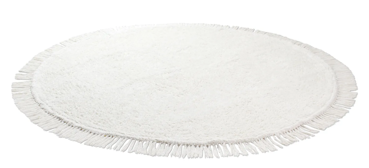Tappeti rotondi - Alba Natural Cotton Shaggy (bianco)