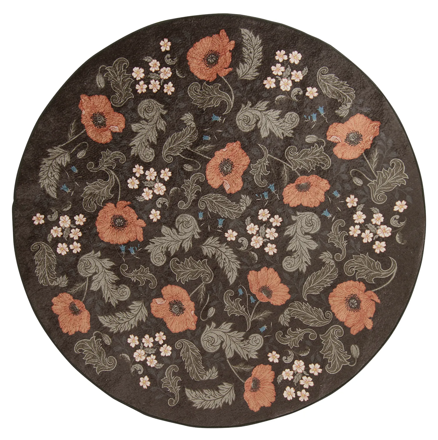 Tappeto rotondo - Poppy (nero)