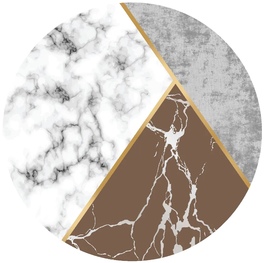 Tappeto rotondo - Savino (grigio/bianco/marrone)