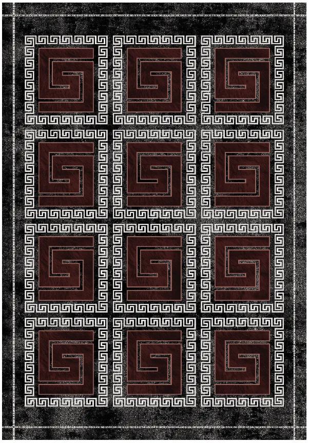 Tappeto Wilton - Milos (nero/rosso)