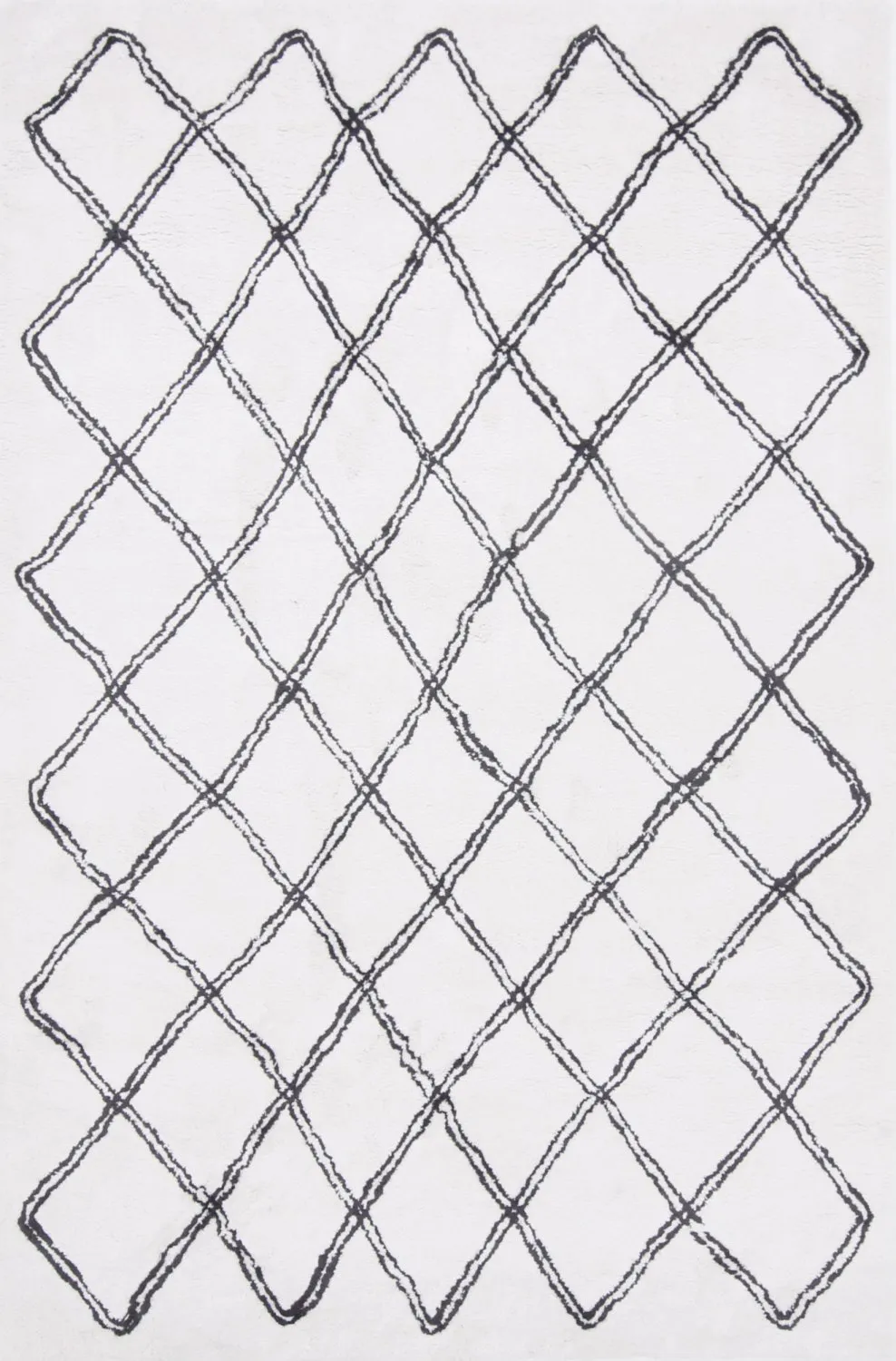 Tappeto A Pelo Lungo - Morocco (nero/bianco)