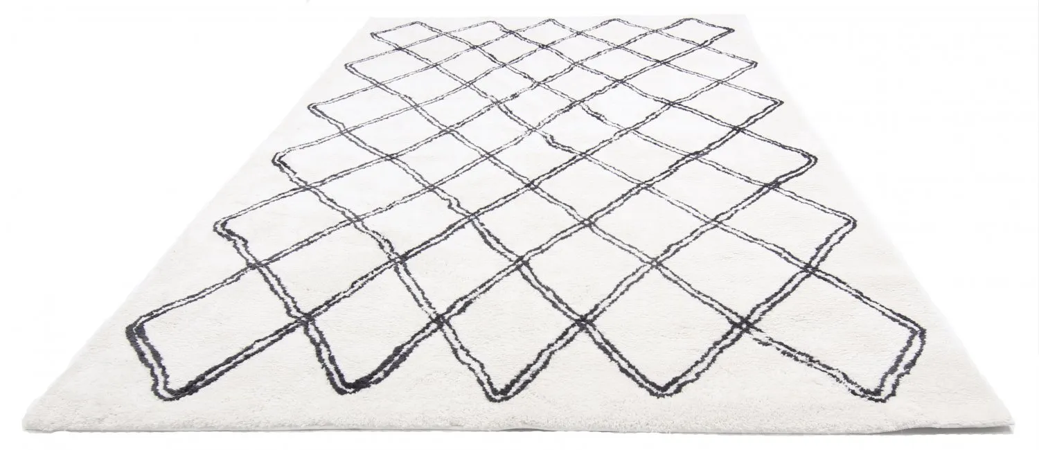 Tappeto A Pelo Lungo - Morocco (nero/bianco)