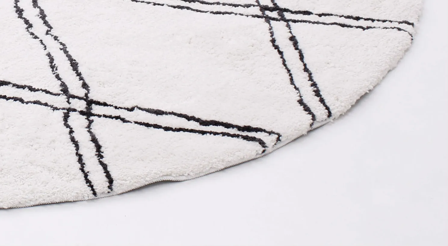 Tappeti rotondi - Morocco (nero/bianco)