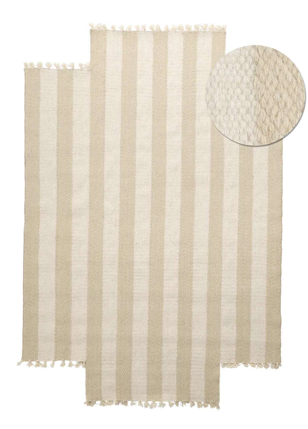 Tappeto di lana irregolare - Kystaro (crema/beige)