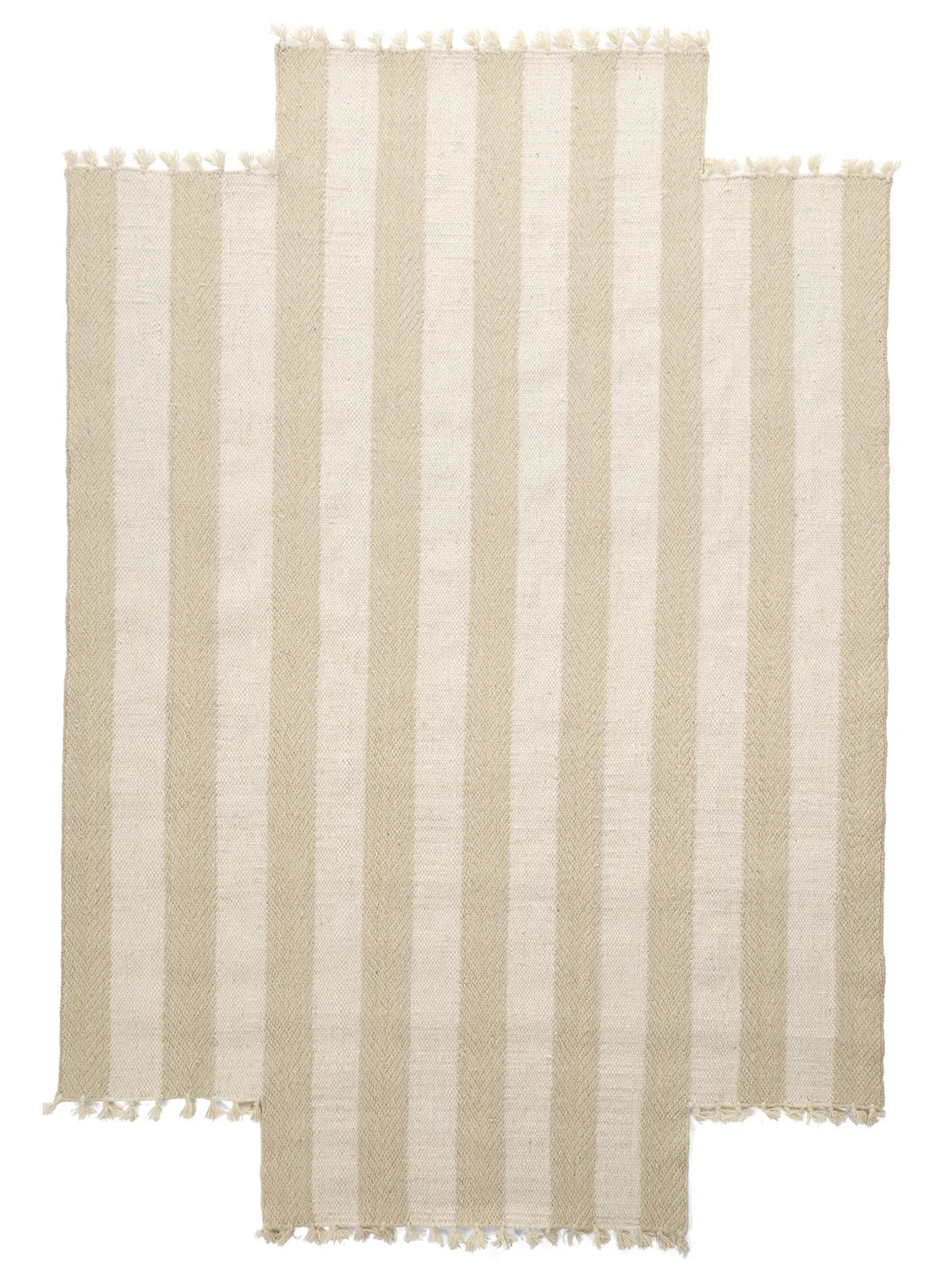 Tappeto di lana irregolare - Kystaro (crema/beige)