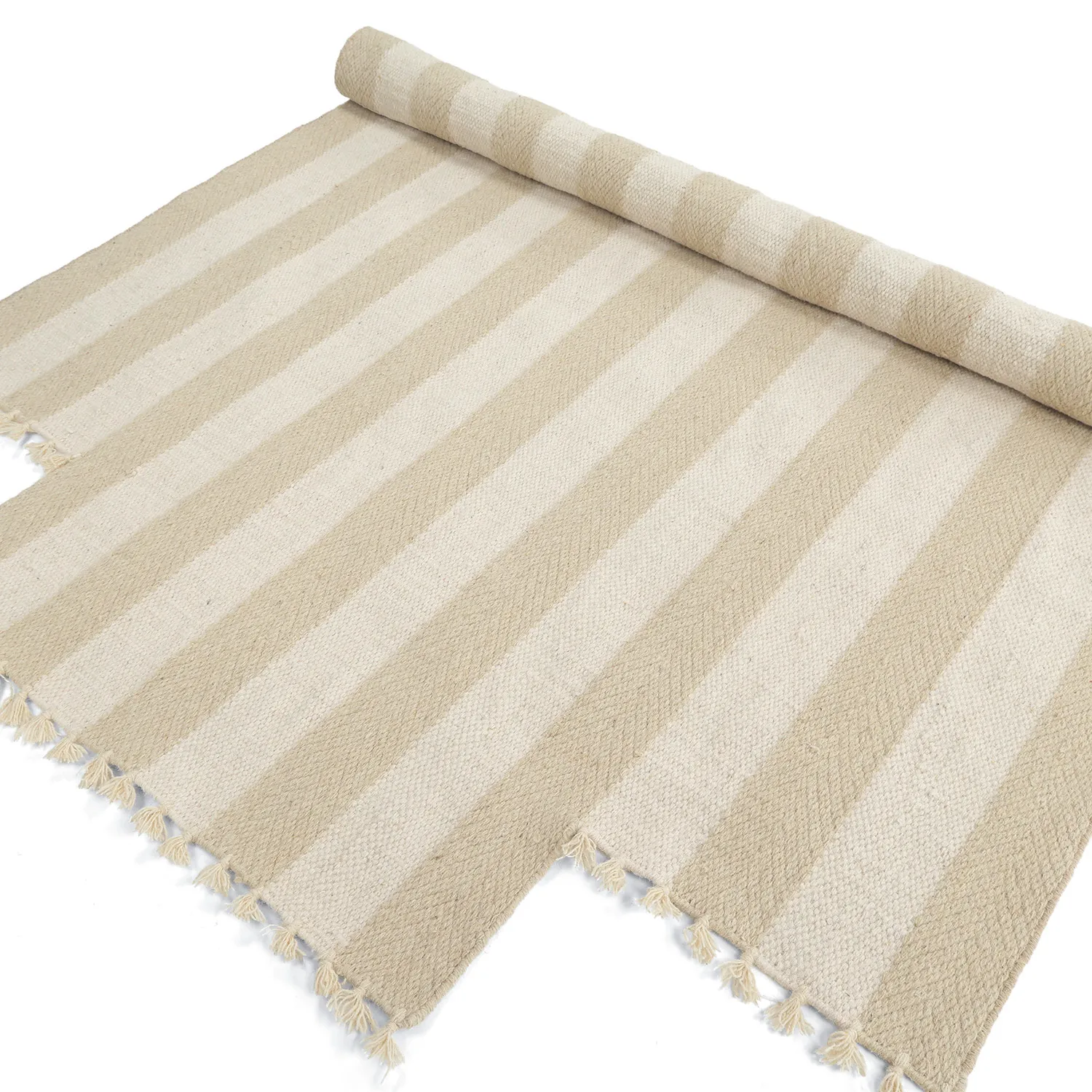 Tappeto di lana irregolare - Kystaro (crema/beige)