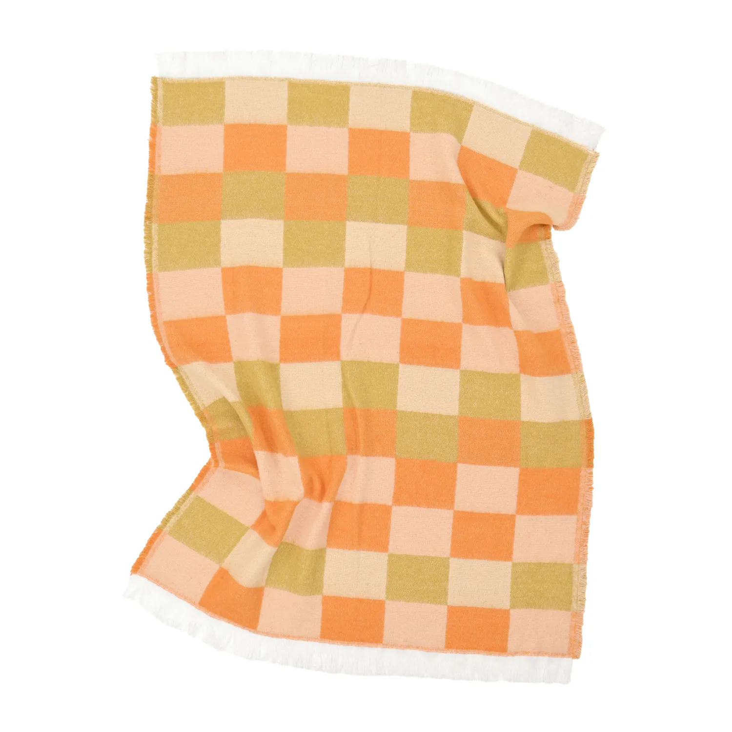 Coperte - Plaid in misto lana - Audrey Check (beige/giallo/arancione)