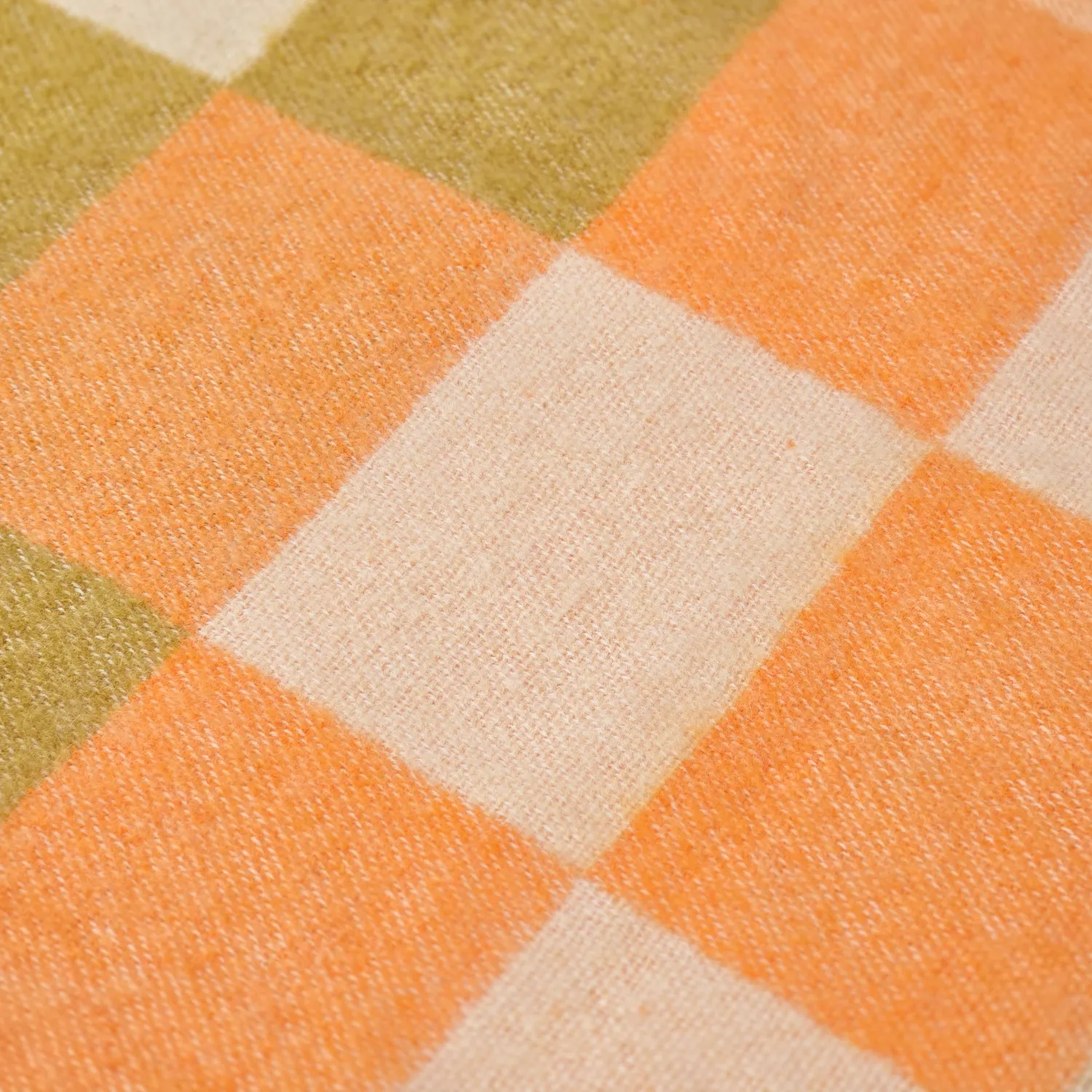 Coperte - Plaid in misto lana - Audrey Check (beige/giallo/arancione)