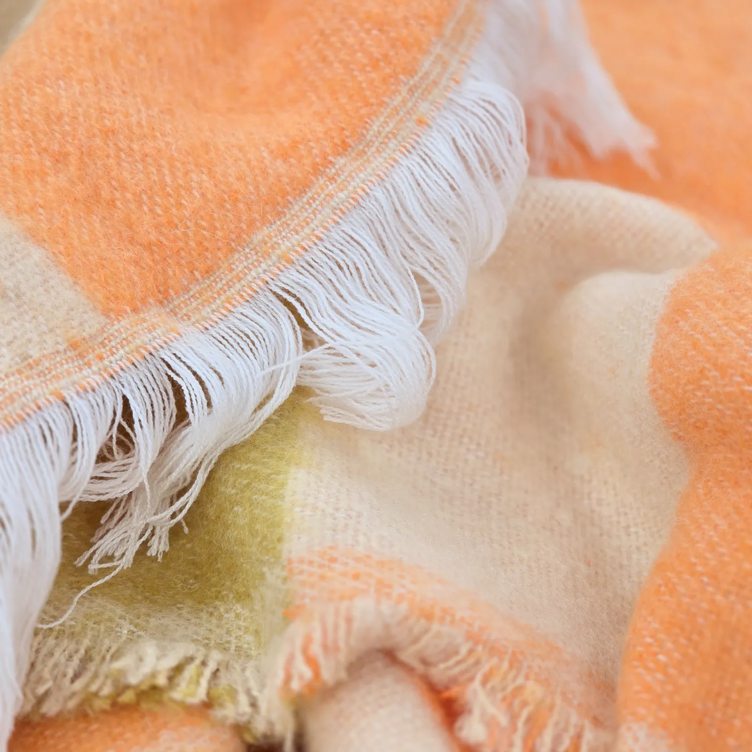 Coperte - Plaid in misto lana - Audrey Check (beige/giallo/arancione)