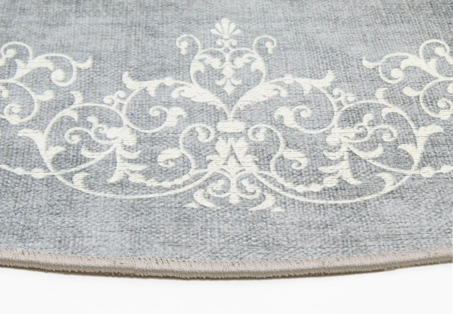 Tappeto rotondo - Santi (grigio/bianco)