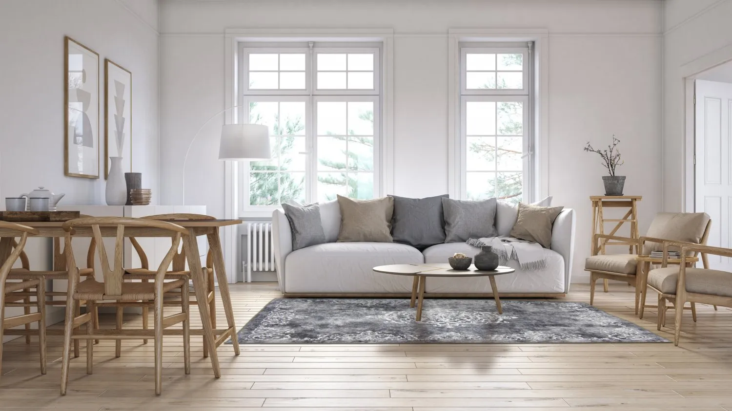 Tappeto Wilton - Santi (grigio scuro/bianco)
