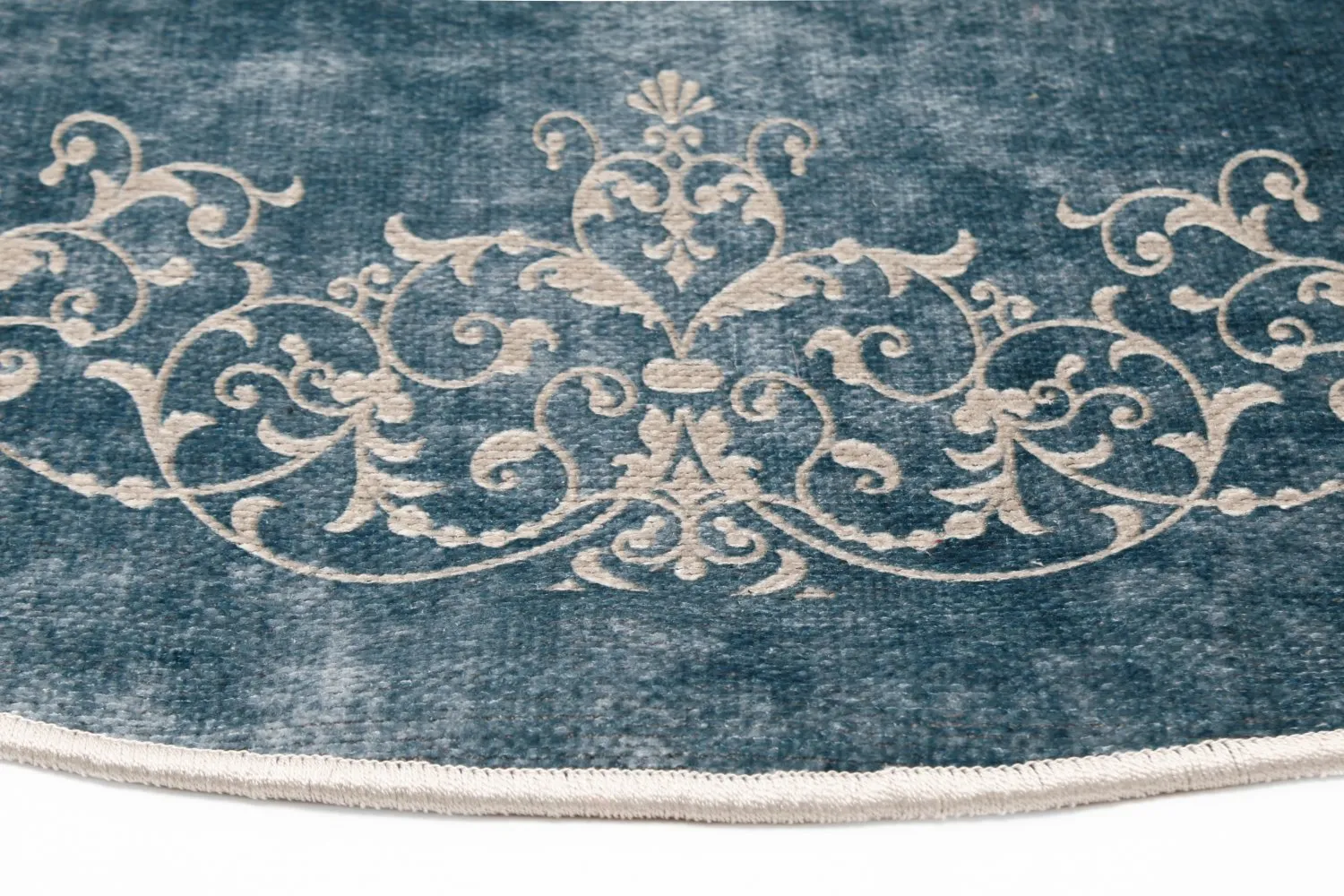 Tappeto rotondo - Santi (blu/beige)