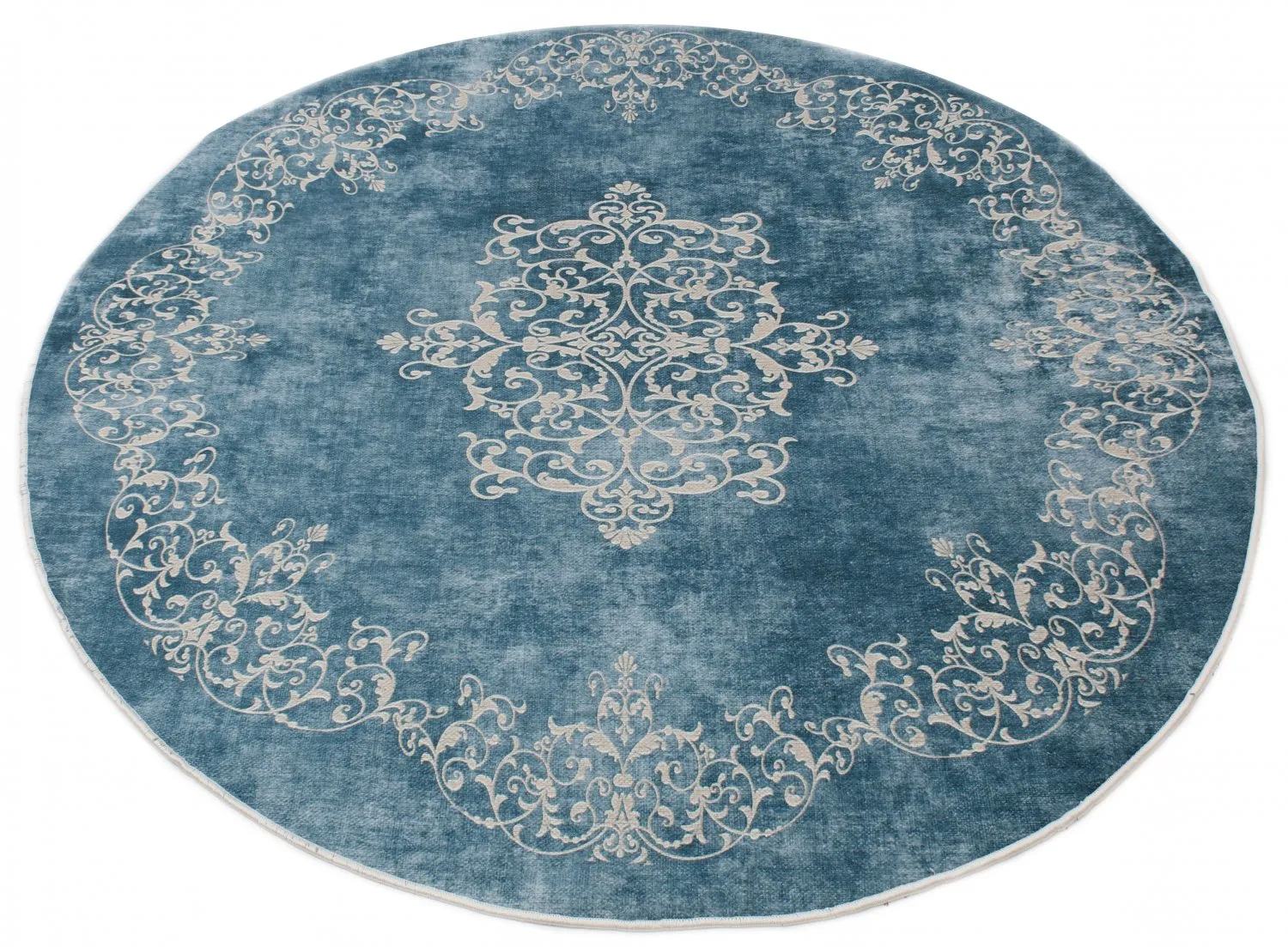 Tappeto rotondo - Santi (blu/beige)