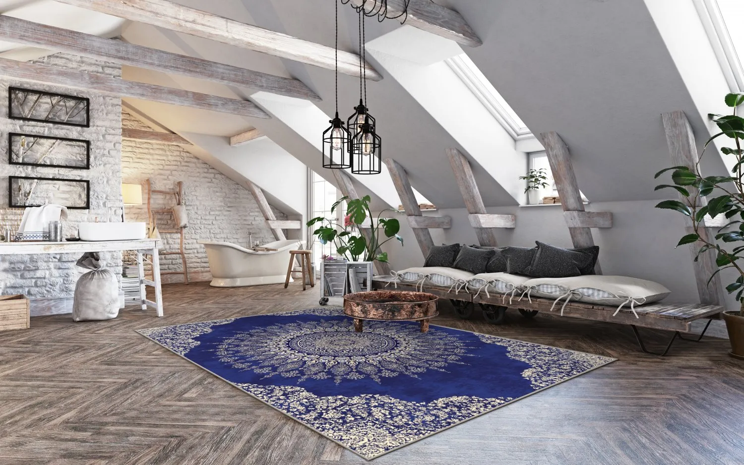 Tappeto Wilton - Sandrigo (blu/beige)