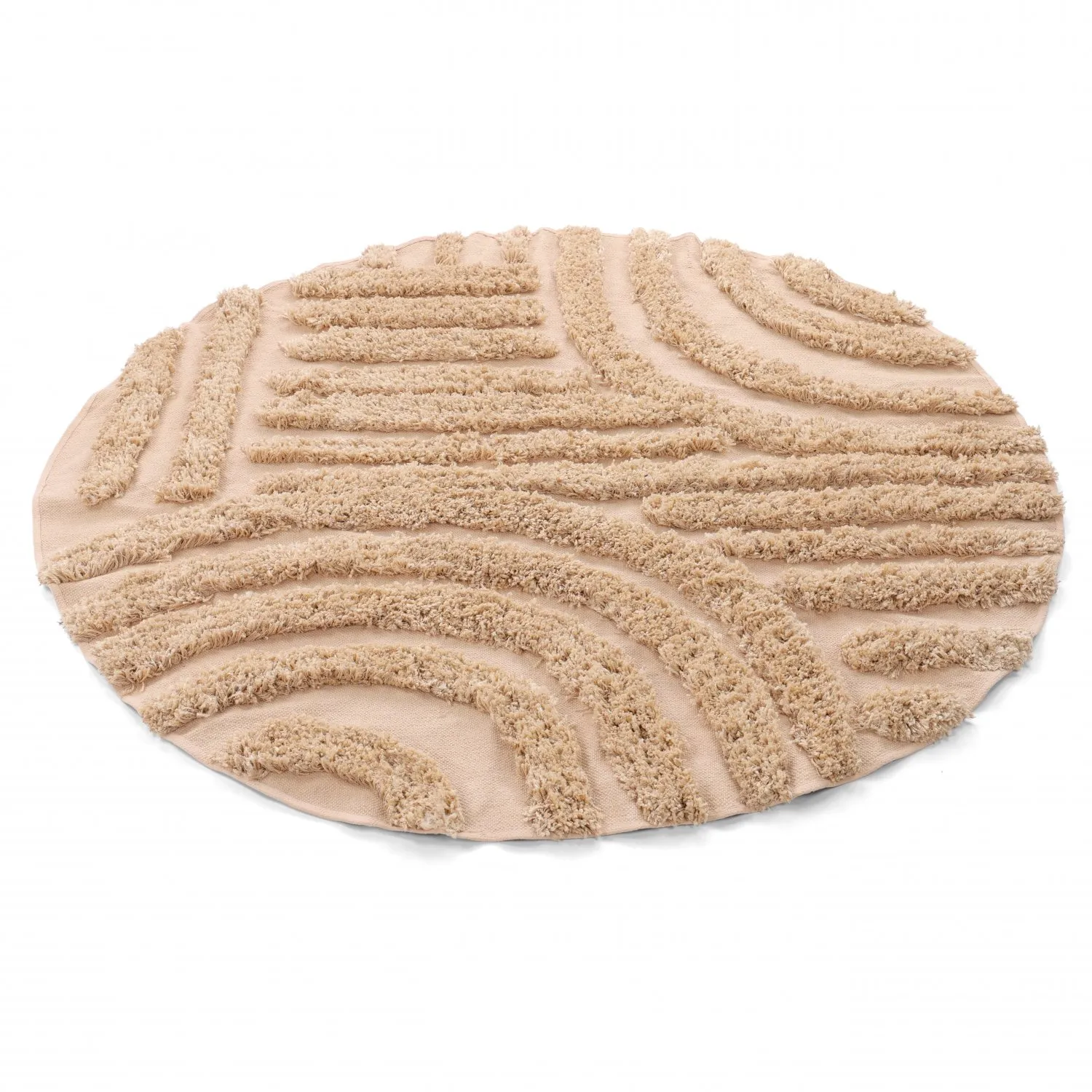 Tappeto rotondo - Cazorla Natural Cotton Shaggy (beige)