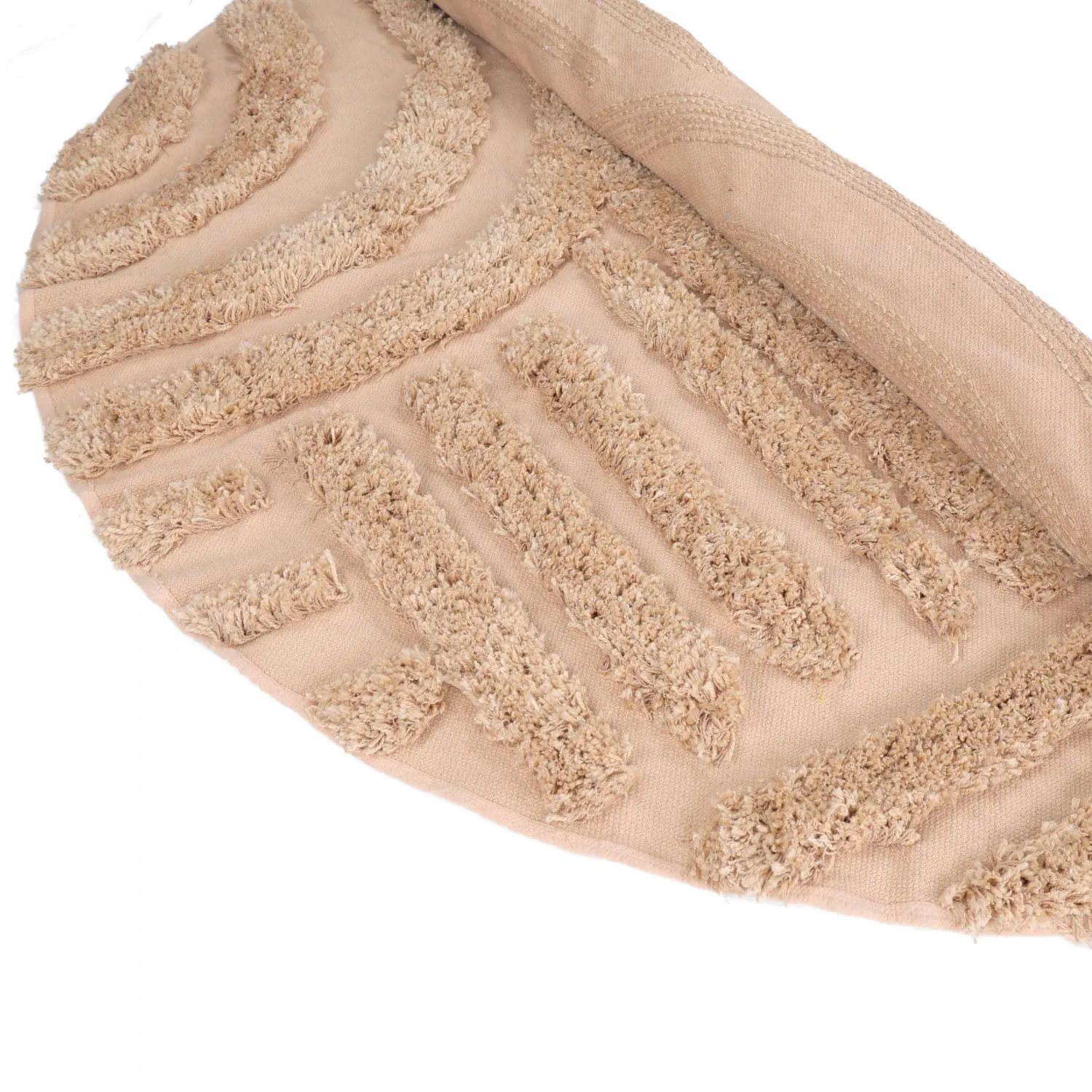 Tappeto rotondo - Cazorla Natural Cotton Shaggy (beige)