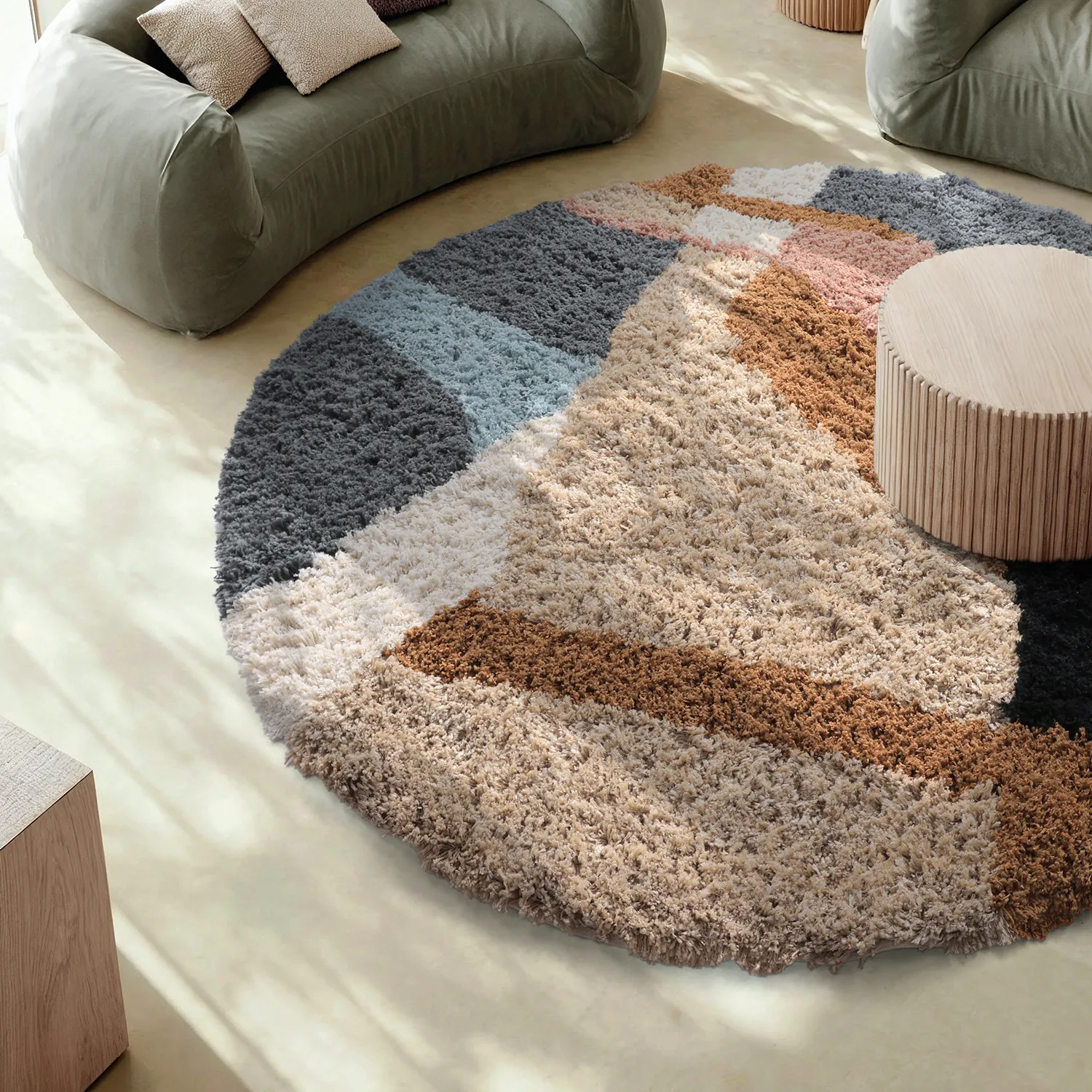 Tappeto rotondo - Cefalu Natural Cotton Shaggy (multiplo)