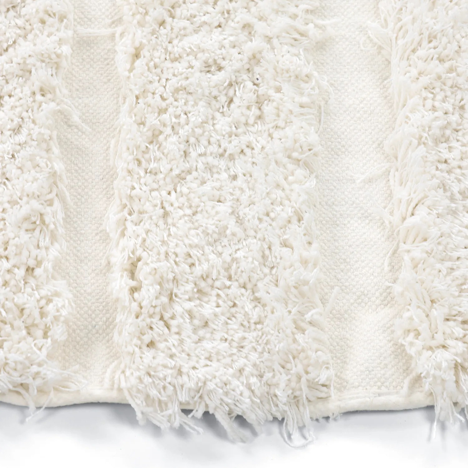 Tappeto rotondo - Lindos Natural Cotton Shaggy (bianco)