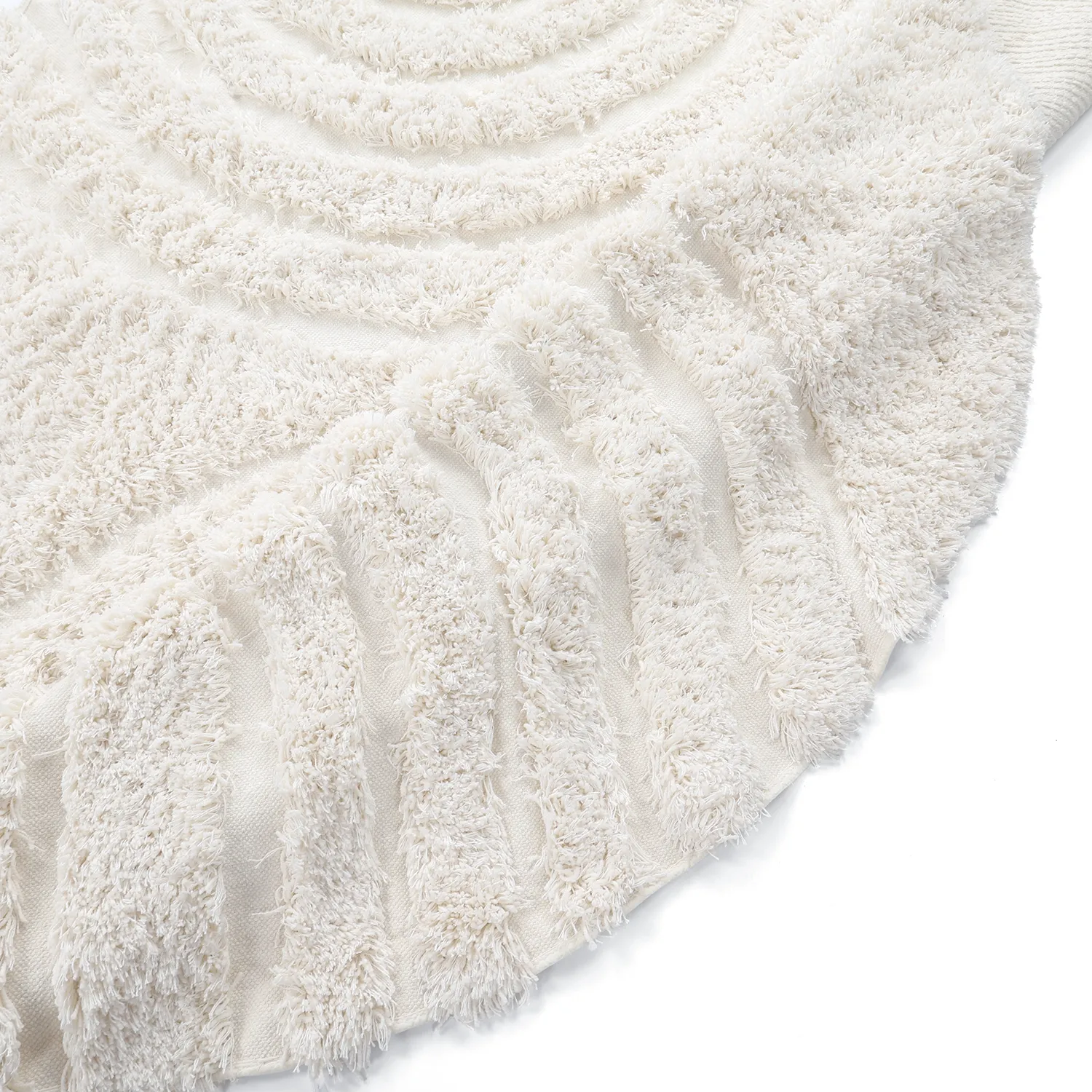 Tappeto rotondo - Lindos Natural Cotton Shaggy (bianco)