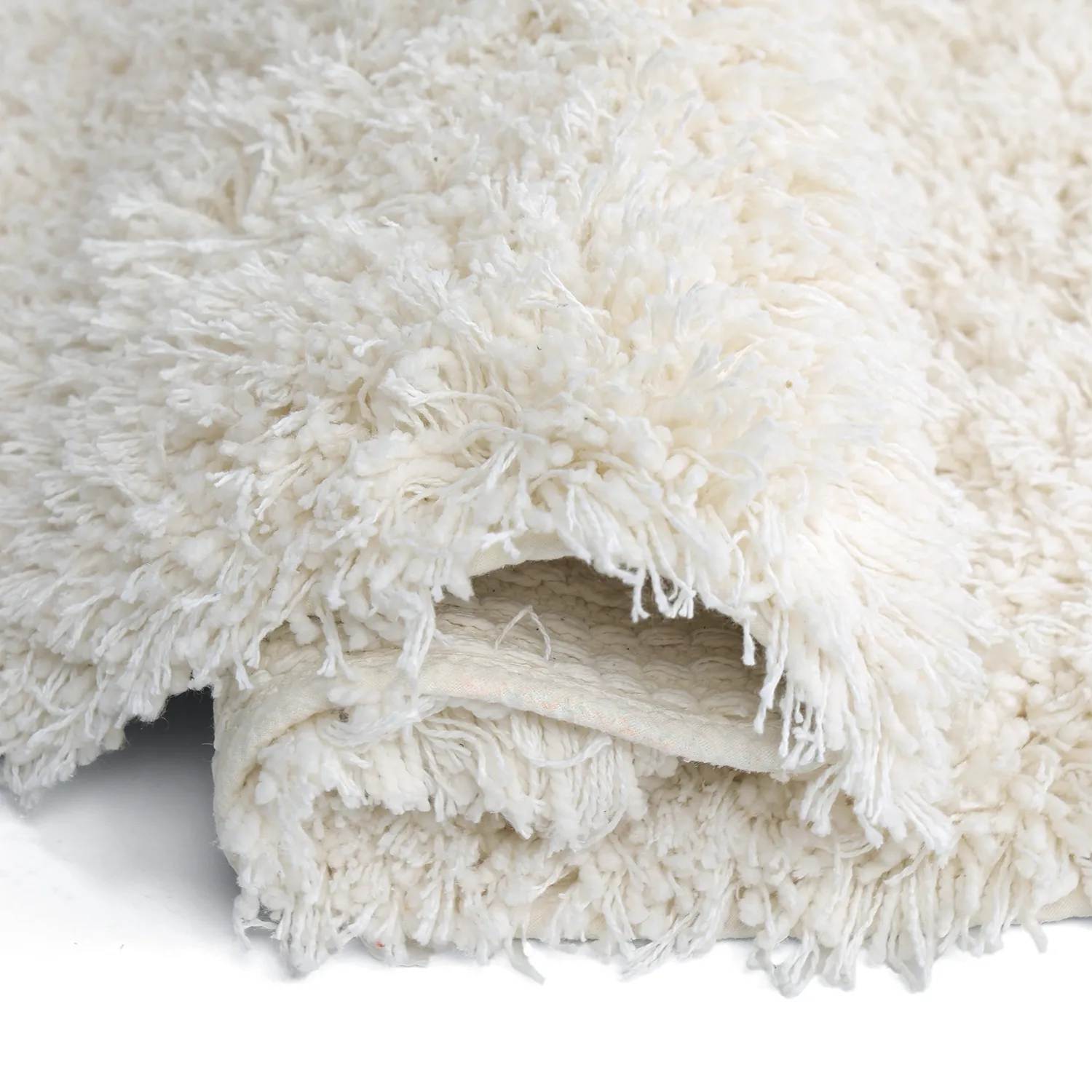 Tappeto rotondo - Lindos Natural Cotton Shaggy (bianco)