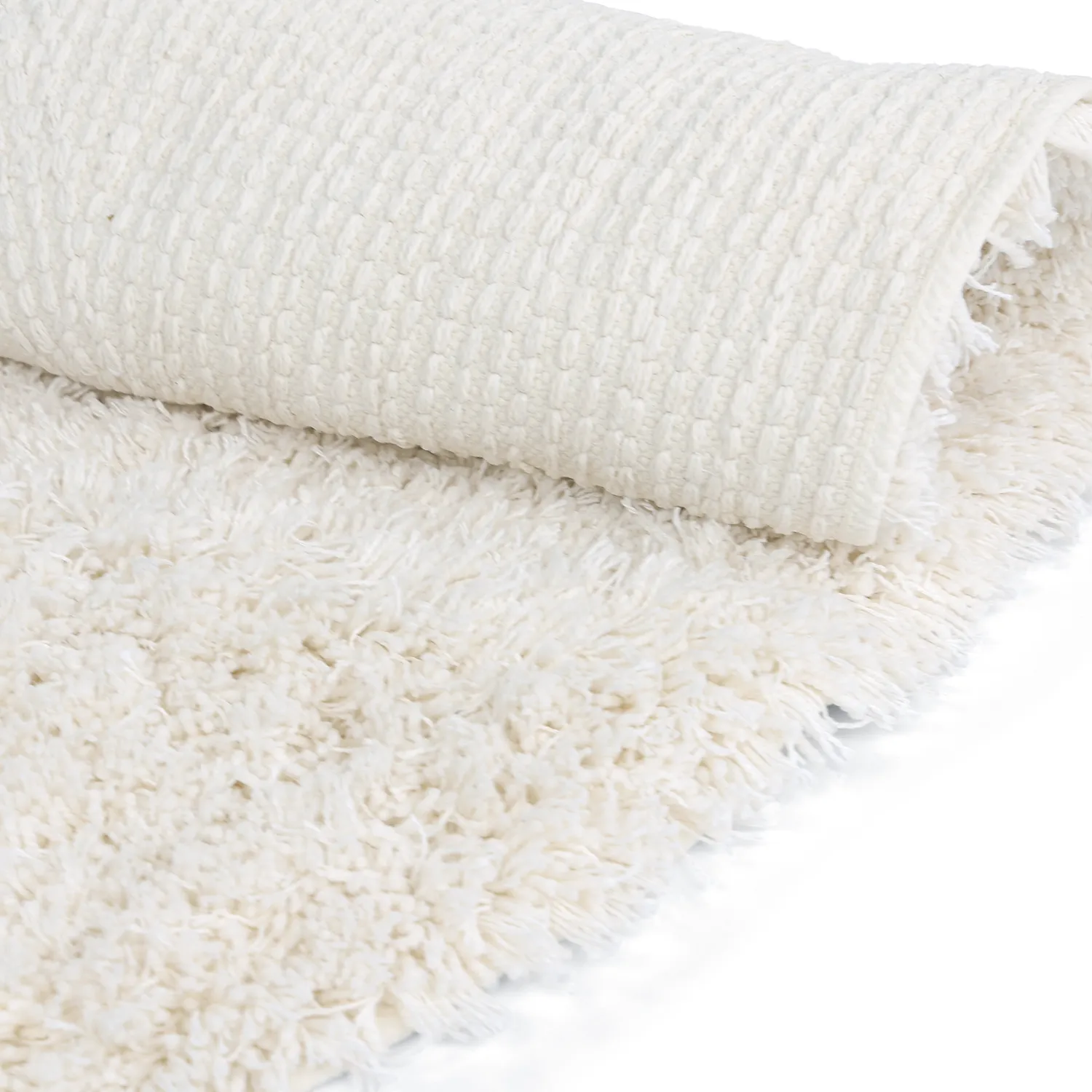Tappeto rotondo - Lindos Natural Cotton Shaggy (bianco)