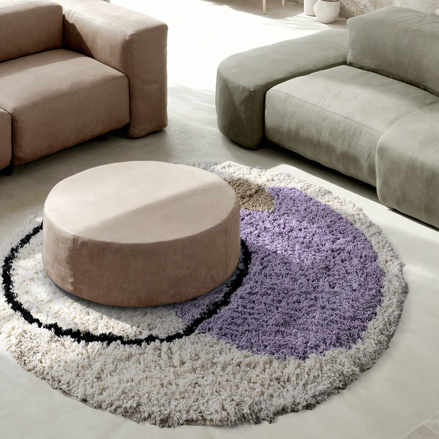 Tappeto rotondo - Naousa Natural Cotton Shaggy (multiplo)
