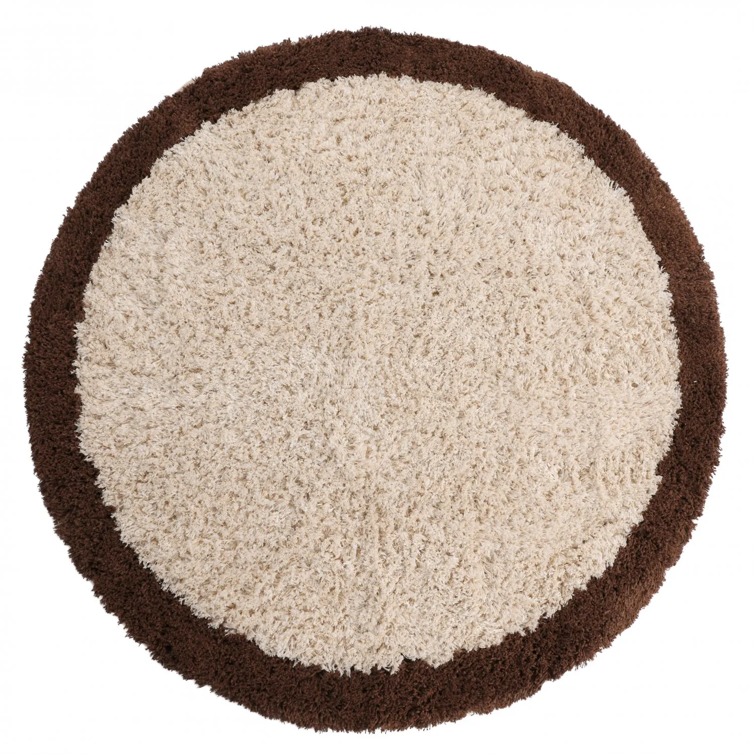 Tappeto rotondo - Sagres Natural Cotton Shaggy (bianco sporco/marrone)