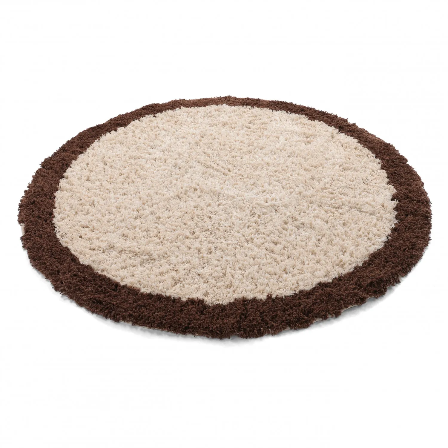 Tappeto rotondo - Sagres Natural Cotton Shaggy (bianco sporco/marrone)
