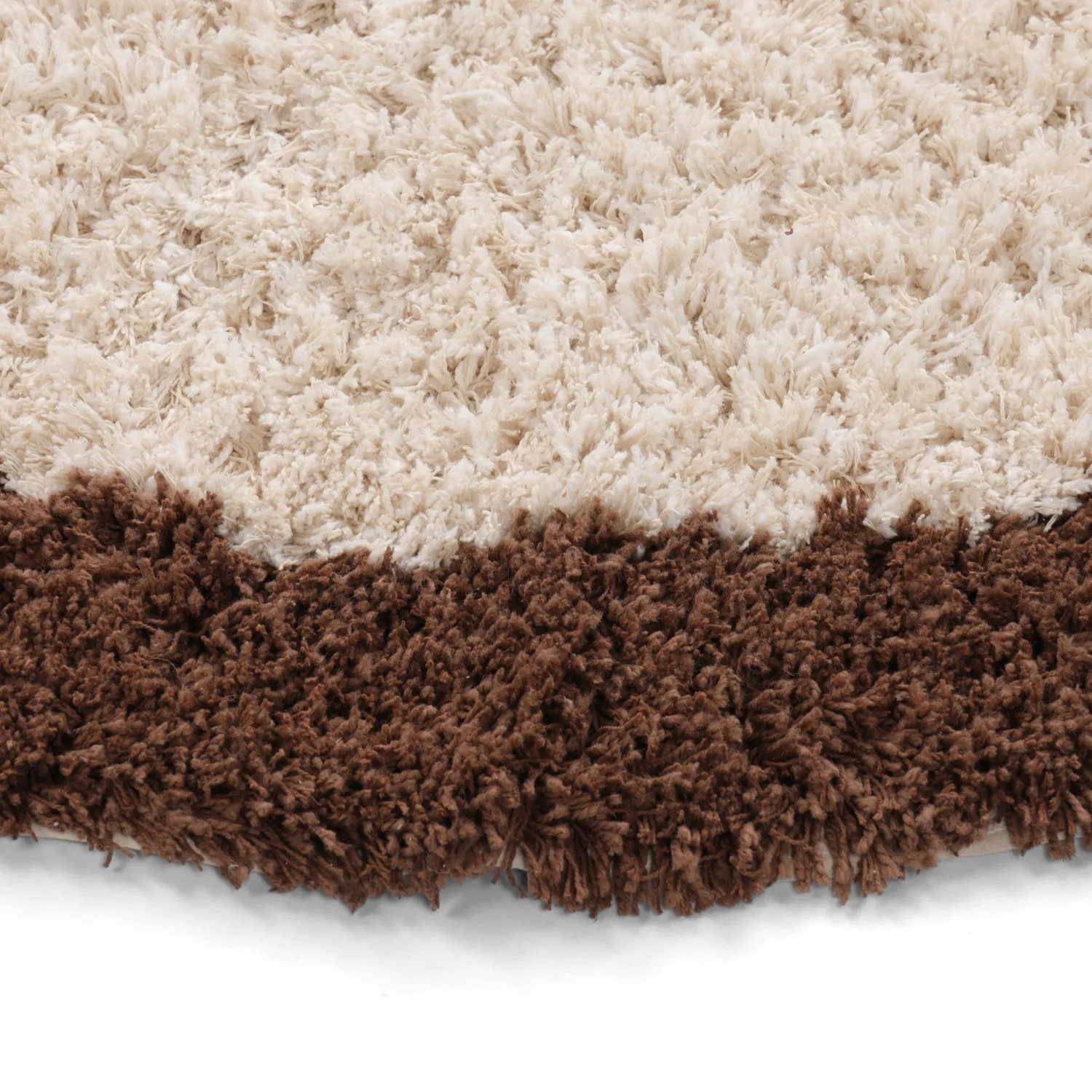 Tappeto rotondo - Sagres Natural Cotton Shaggy (bianco sporco/marrone)