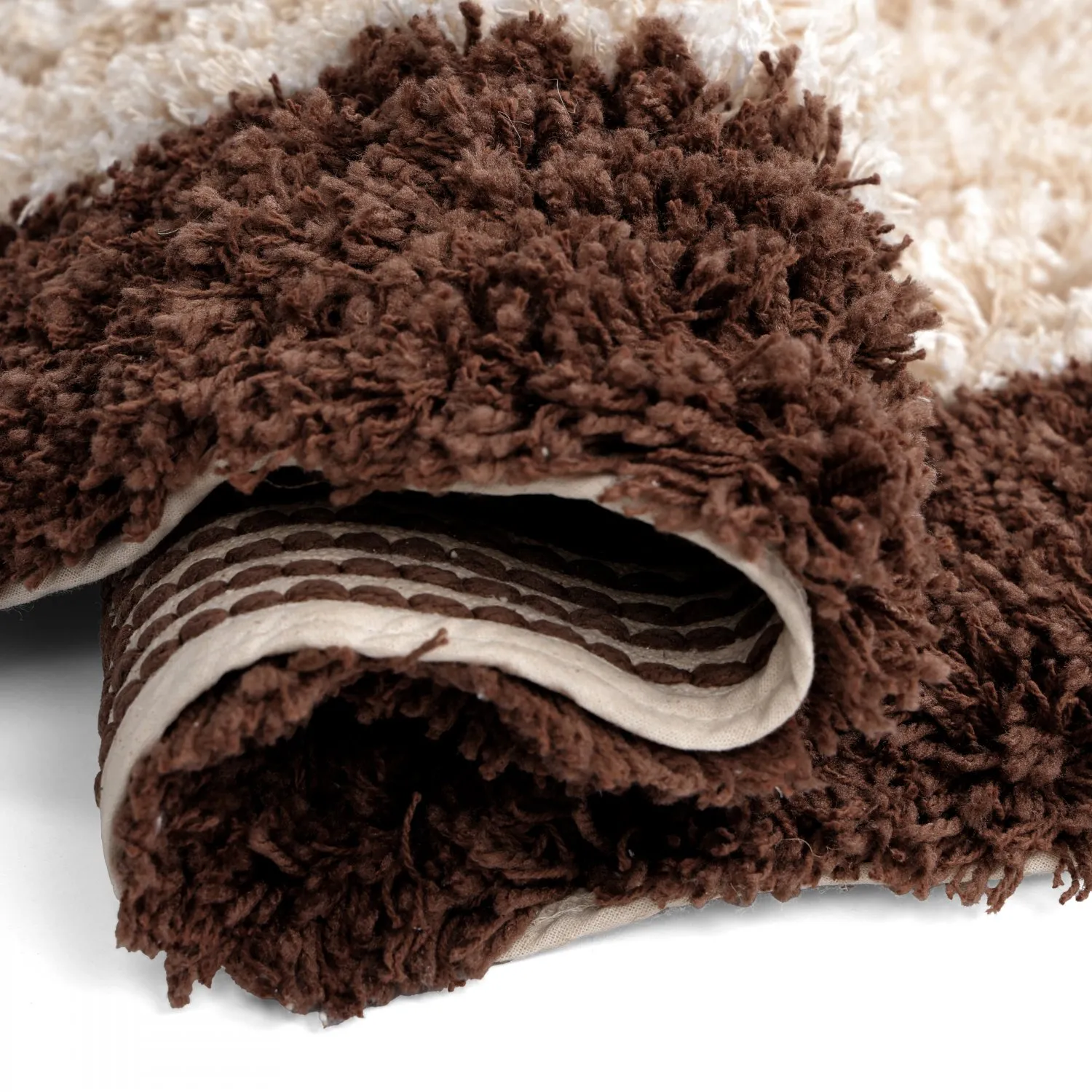 Tappeto rotondo - Sagres Natural Cotton Shaggy (bianco sporco/marrone)