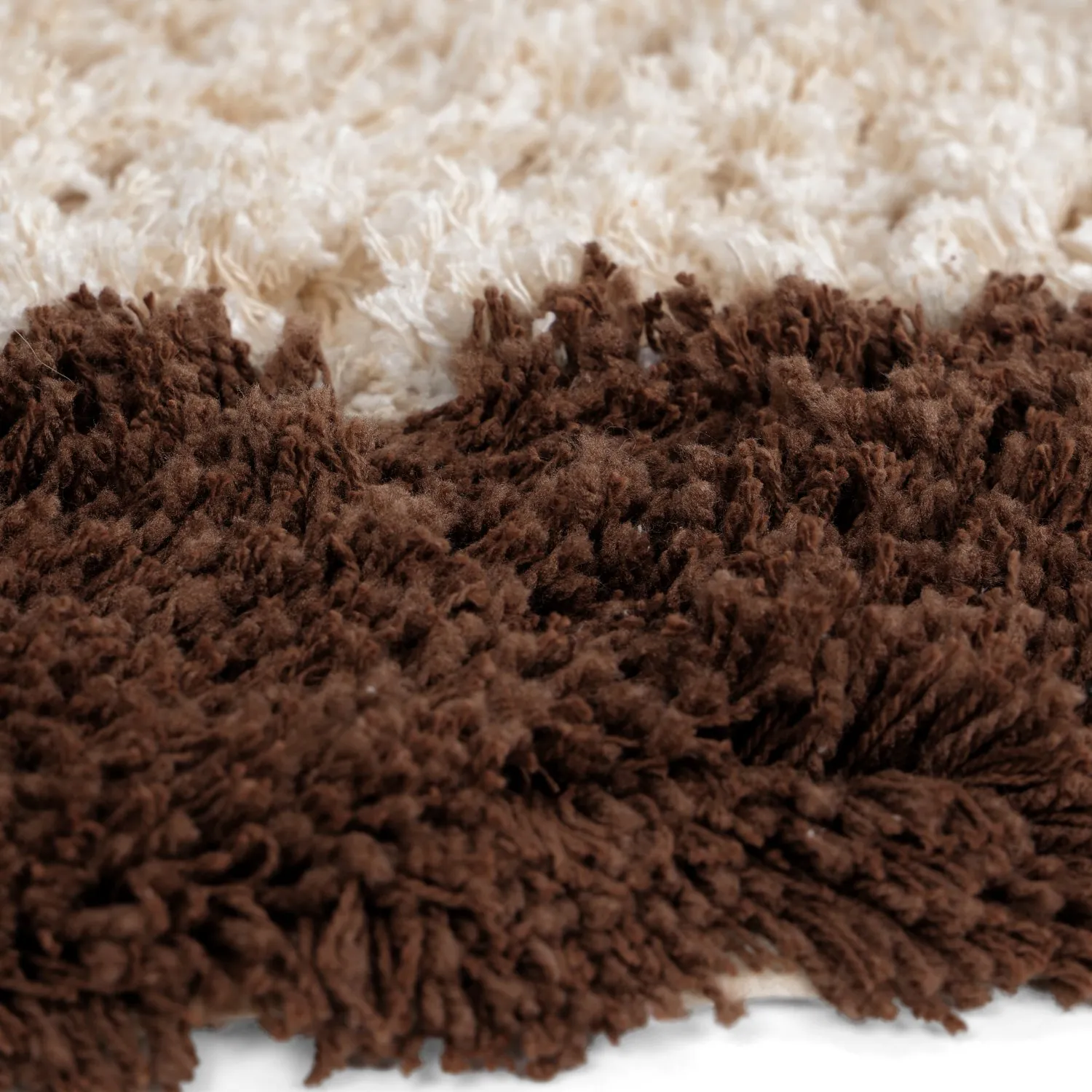 Tappeto rotondo - Sagres Natural Cotton Shaggy (bianco sporco/marrone)