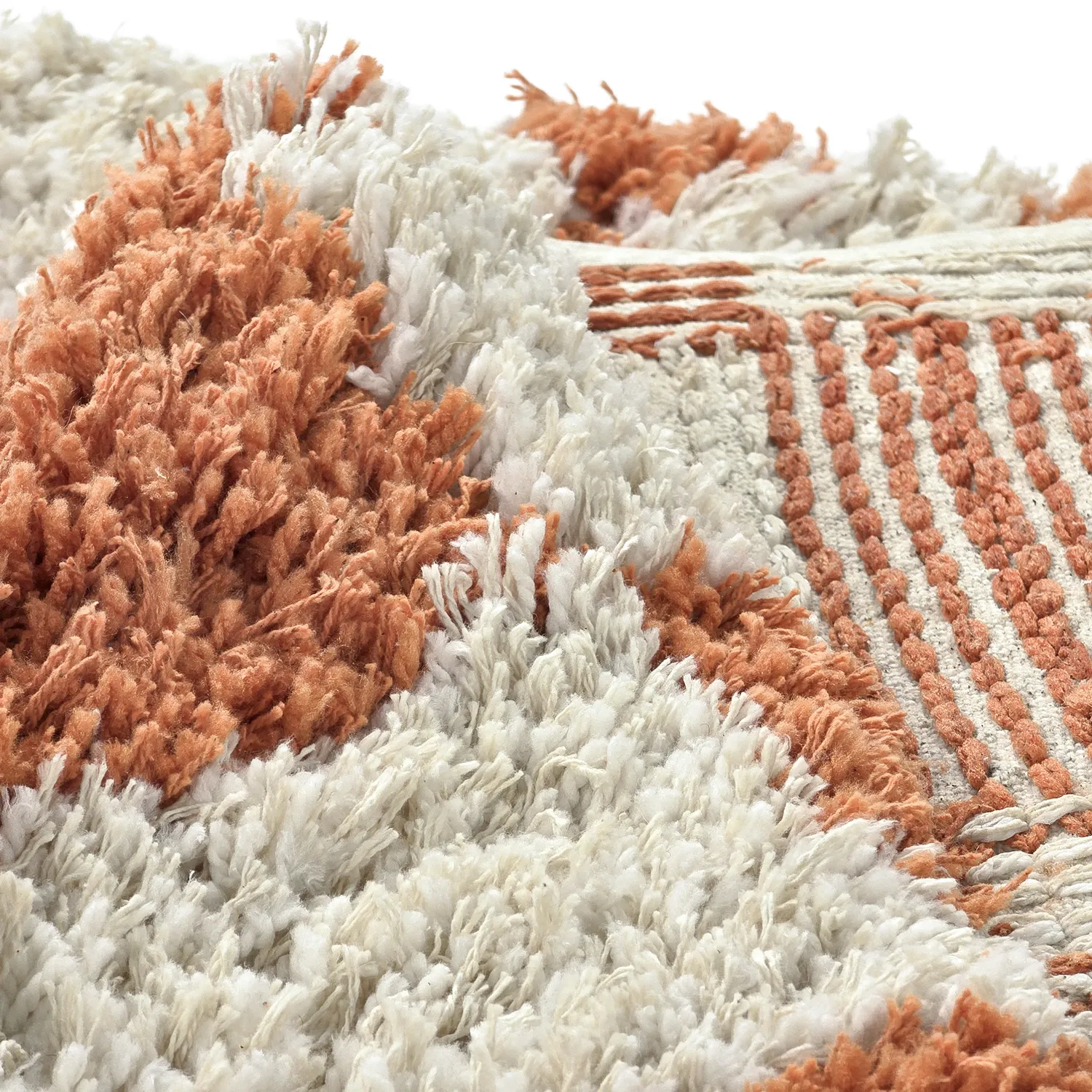 Tappeto rotondo - Atrani Natural Cotton Shaggy (arancia)