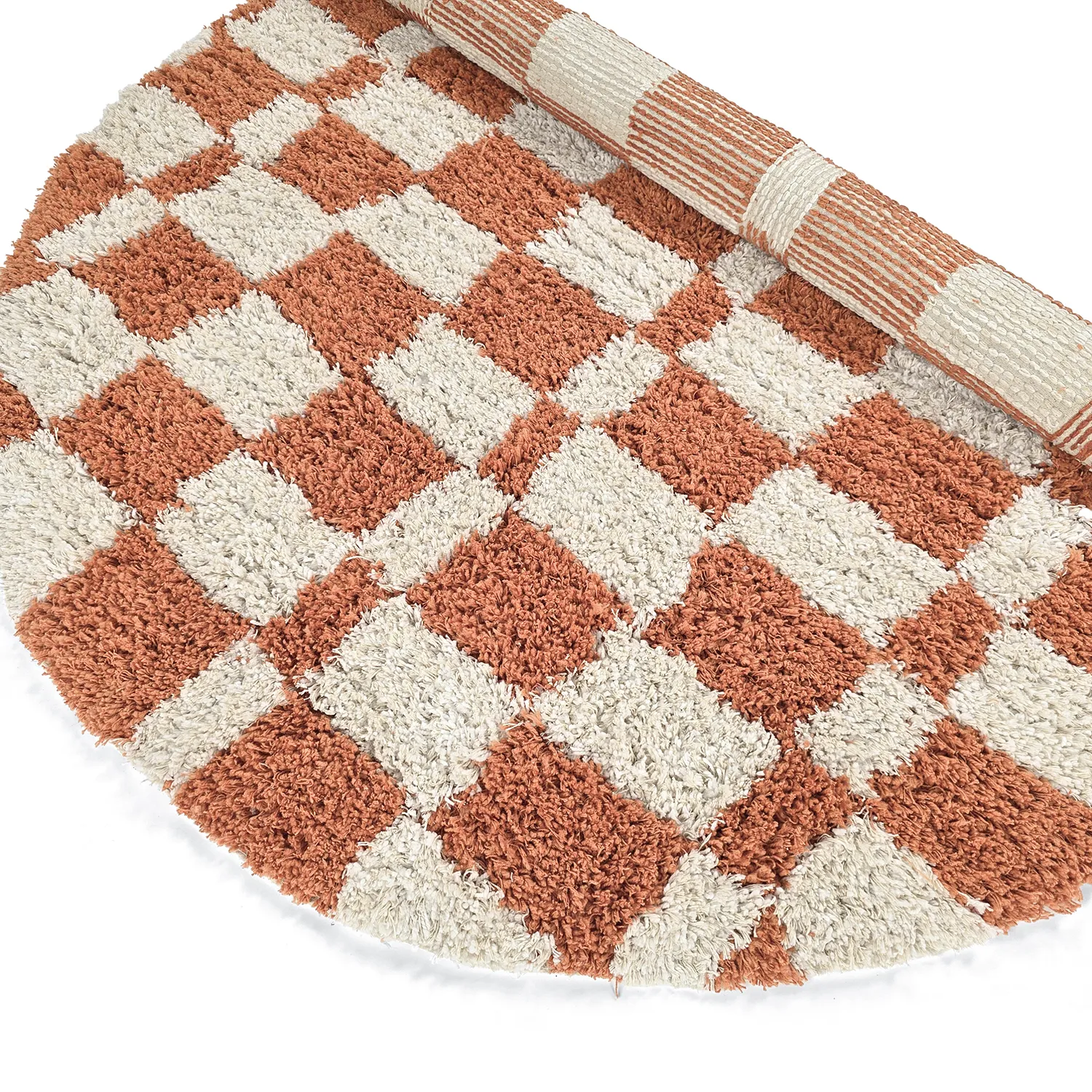 Tappeto rotondo - Atrani Natural Cotton Shaggy (arancia)