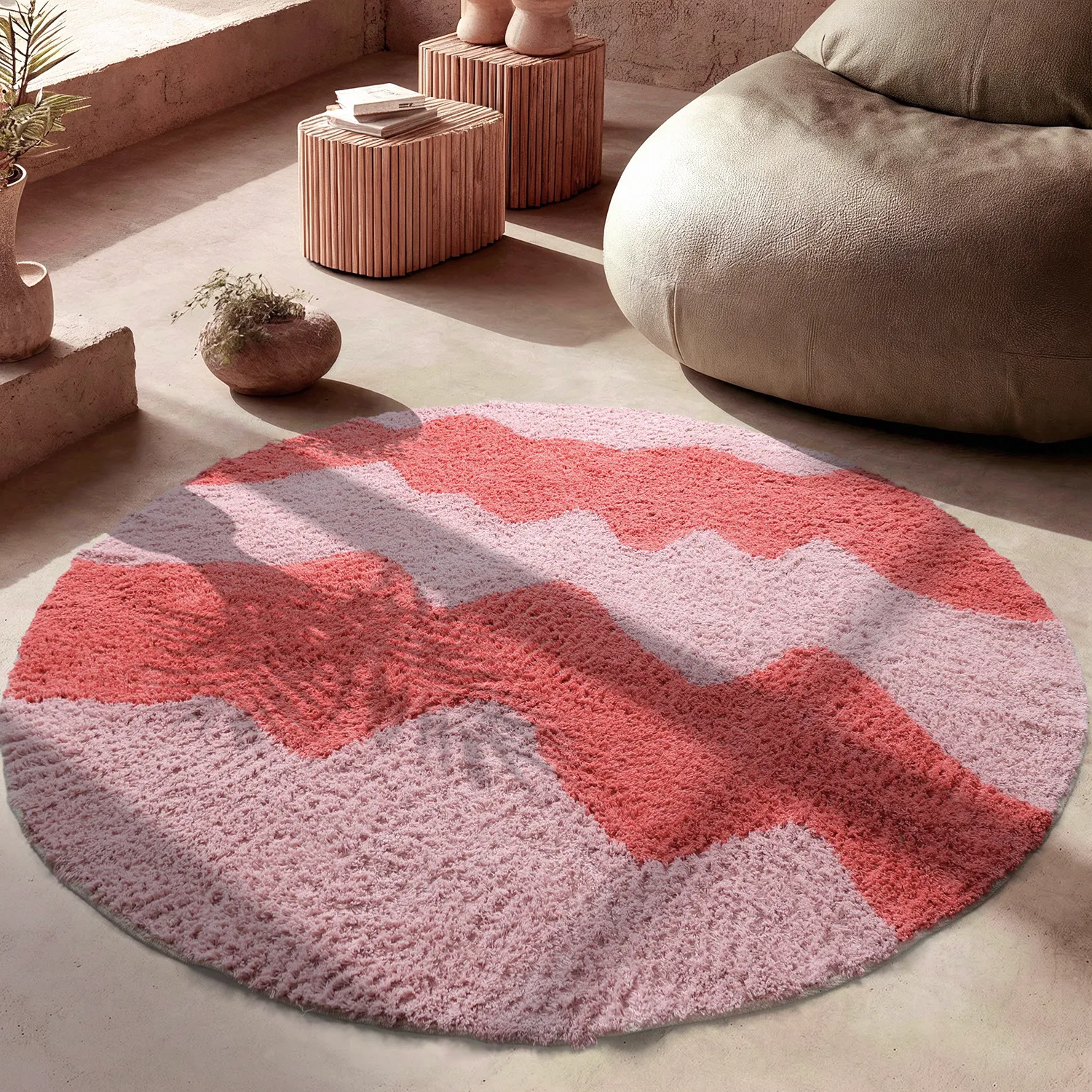 Tappeto A Pelo Lungo - Amira Natural Cotton Shaggy (rosa)