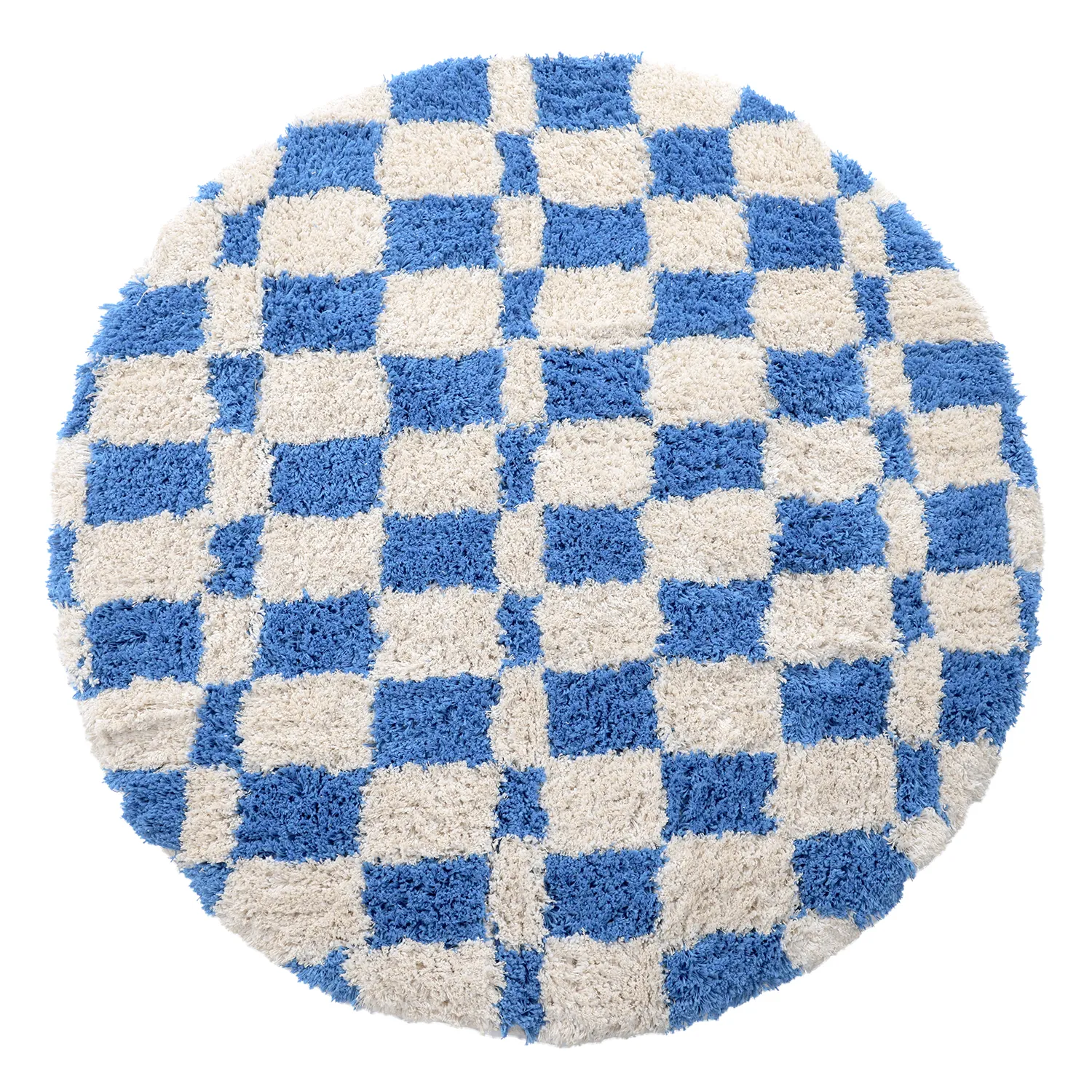 Tappeto rotondo - Atrani Natural Cotton Shaggy (blu)