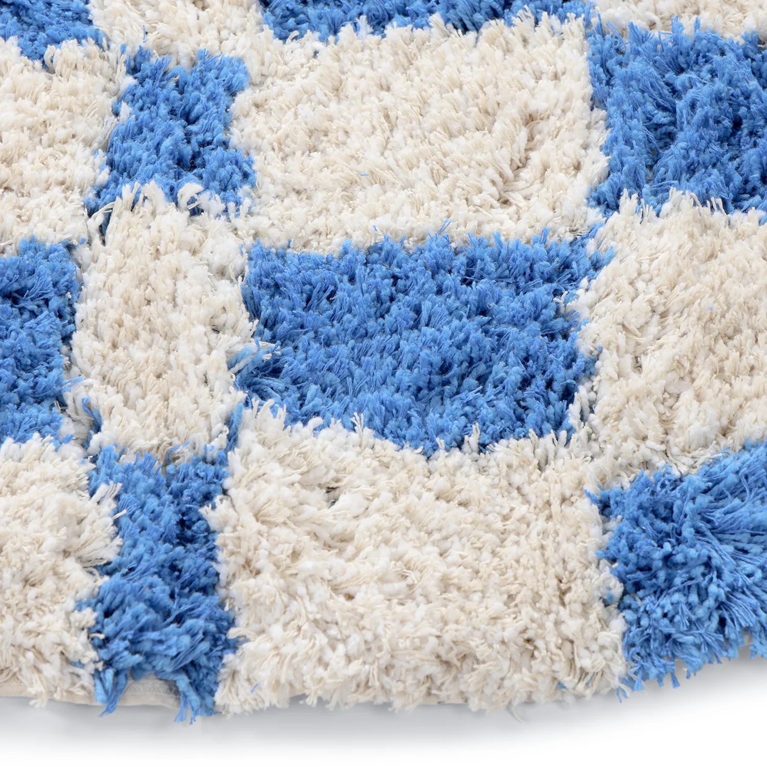 Tappeto rotondo - Atrani Natural Cotton Shaggy (blu)