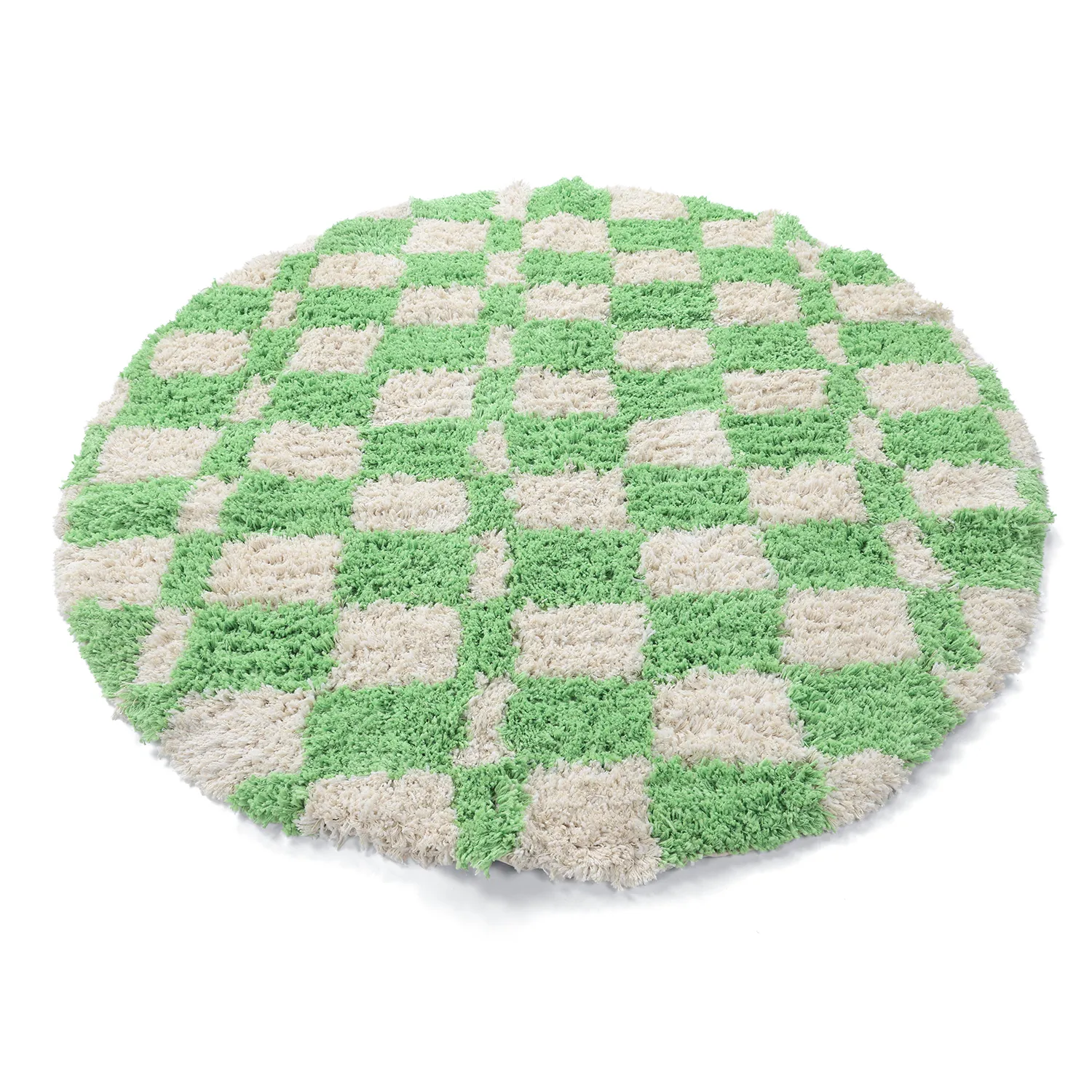 Tappeto rotondo - Atrani Natural Cotton Shaggy (verde)