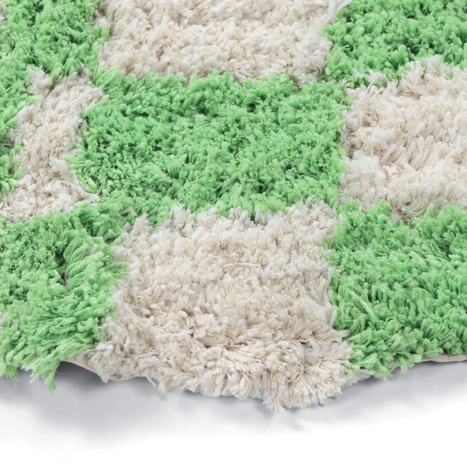 Tappeto rotondo - Atrani Natural Cotton Shaggy (verde)