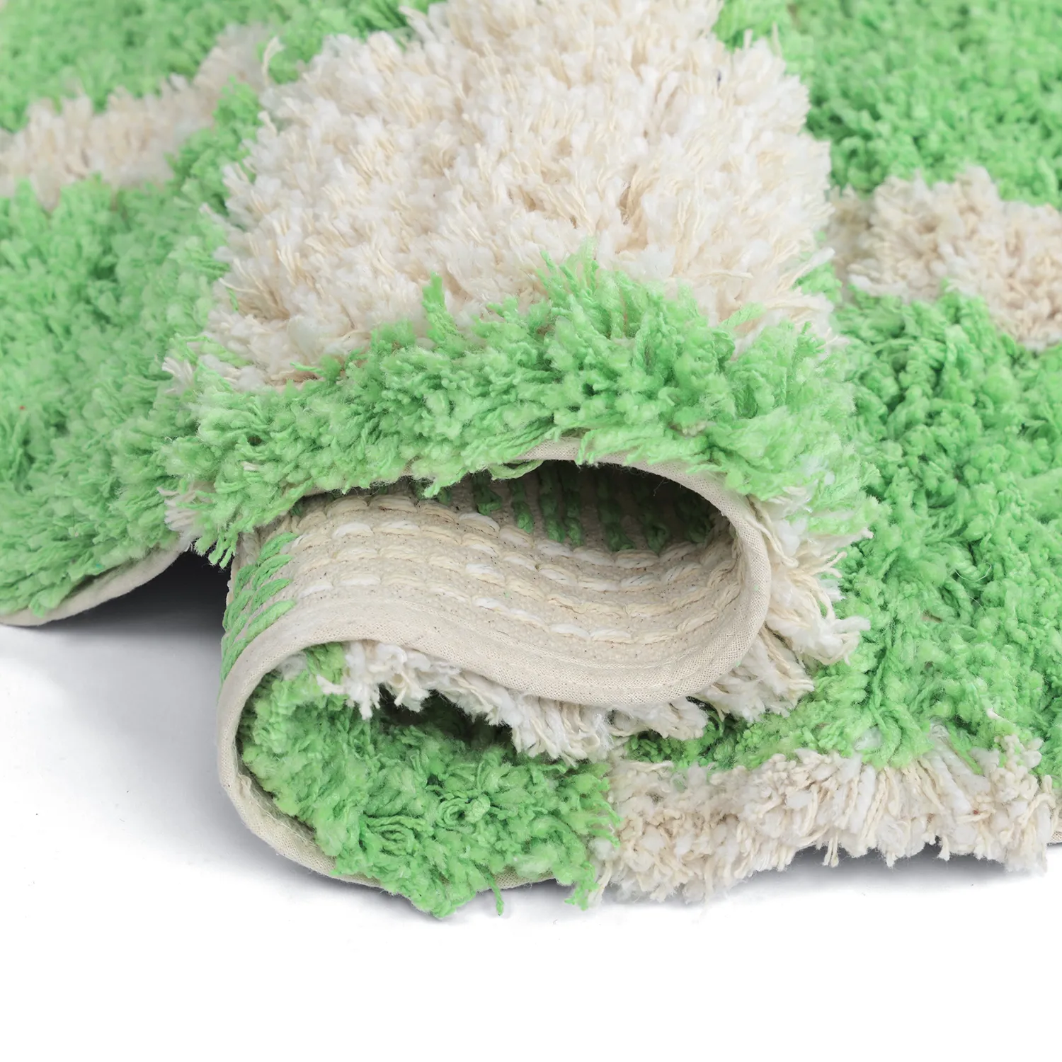 Tappeto rotondo - Atrani Natural Cotton Shaggy (verde)