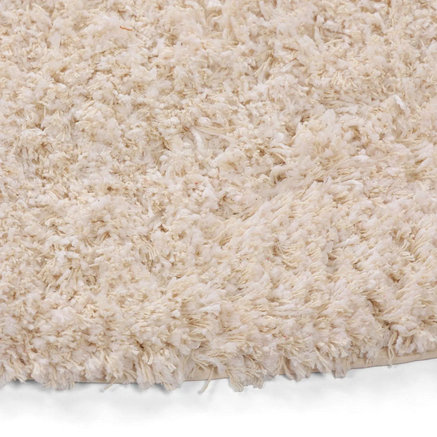 Tappeto rotondo - Begur Natural Cotton Shaggy (bianco sporco/bordeaux)