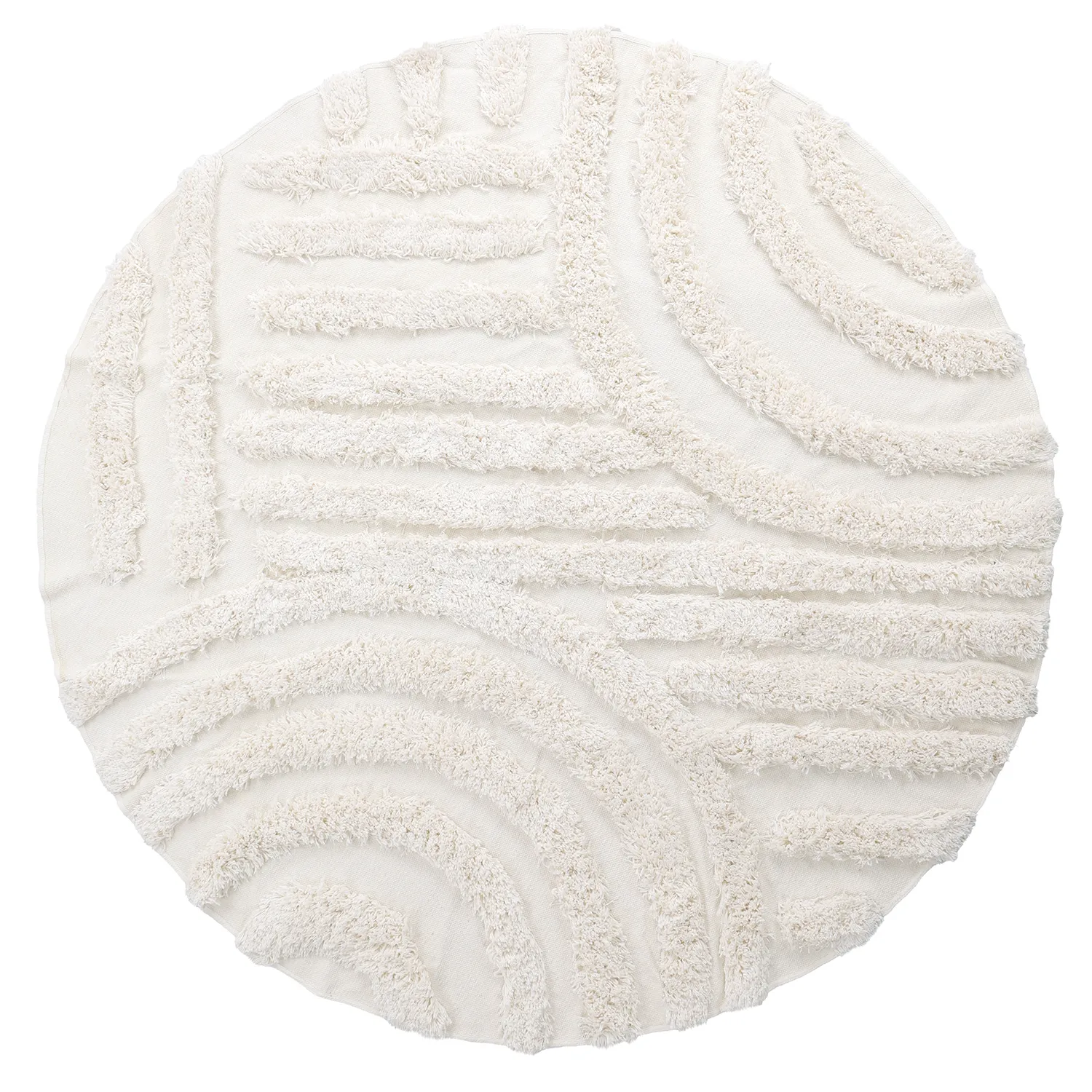 Tappeto rotondo - Cazorla Natural Cotton Shaggy (bianco)