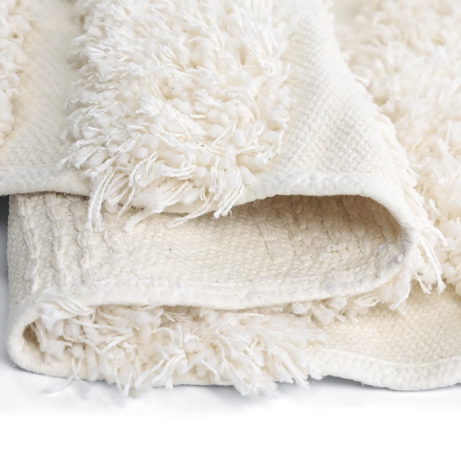 Tappeto rotondo - Cazorla Natural Cotton Shaggy (bianco)