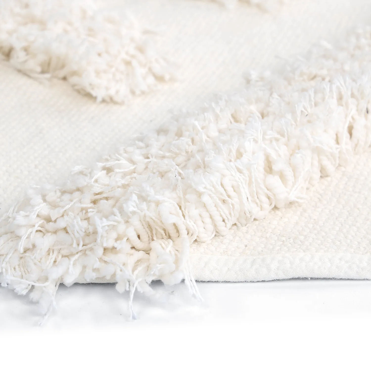 Tappeto rotondo - Cazorla Natural Cotton Shaggy (bianco)