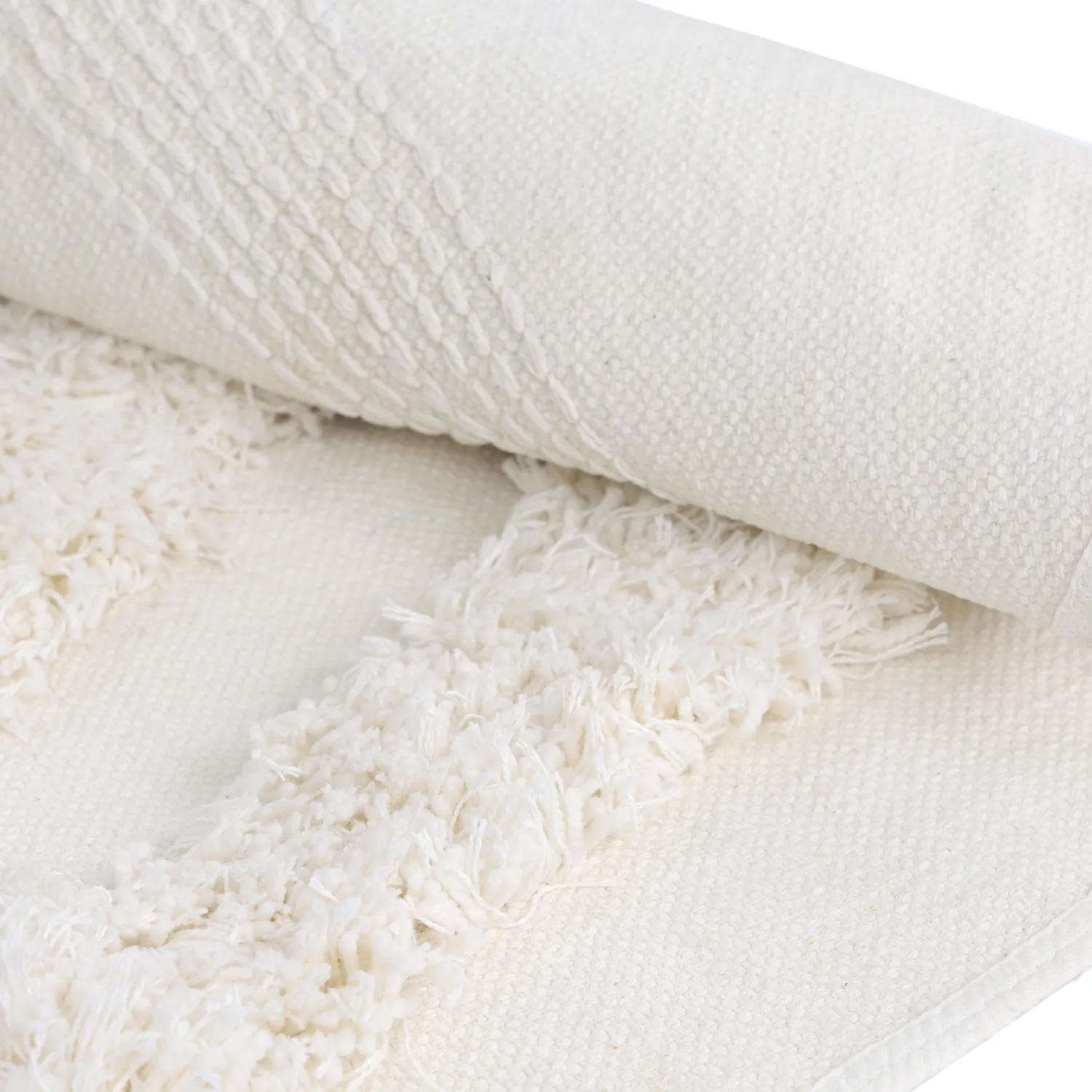 Tappeto rotondo - Cazorla Natural Cotton Shaggy (bianco)