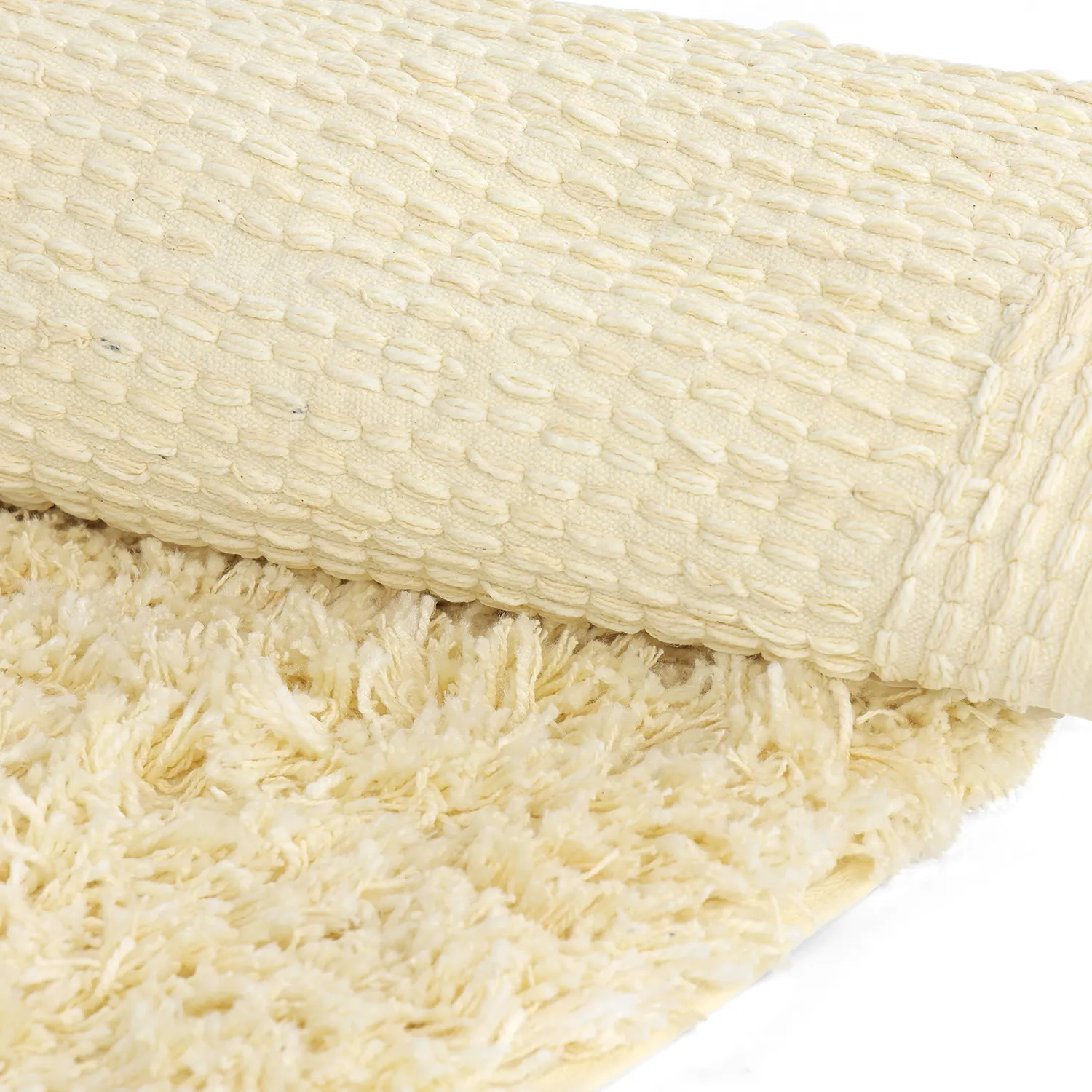 Tappeto rotondo - Combarro Solid Cotton Shaggy (giallo chiaro)