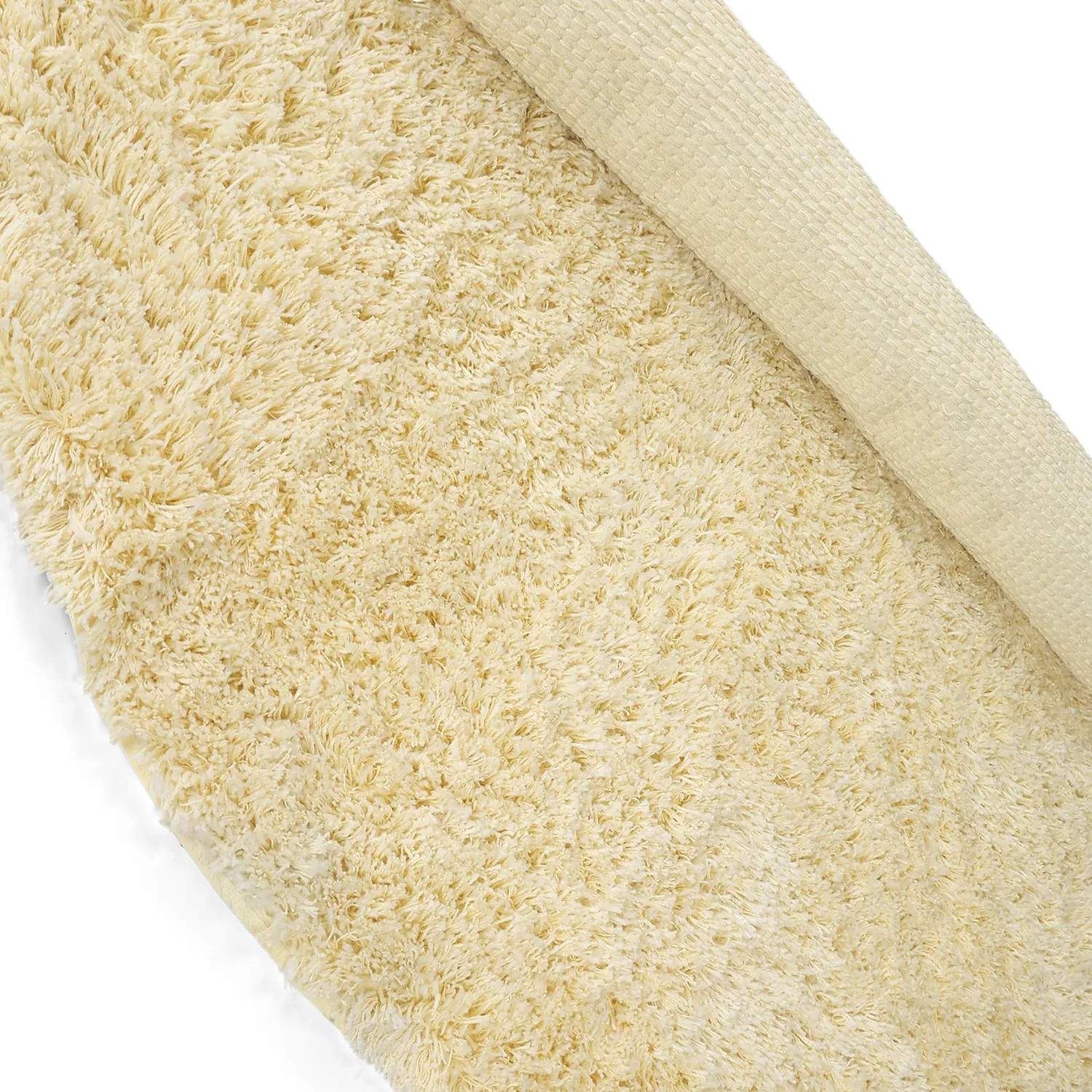 Tappeto rotondo - Combarro Solid Cotton Shaggy (giallo chiaro)