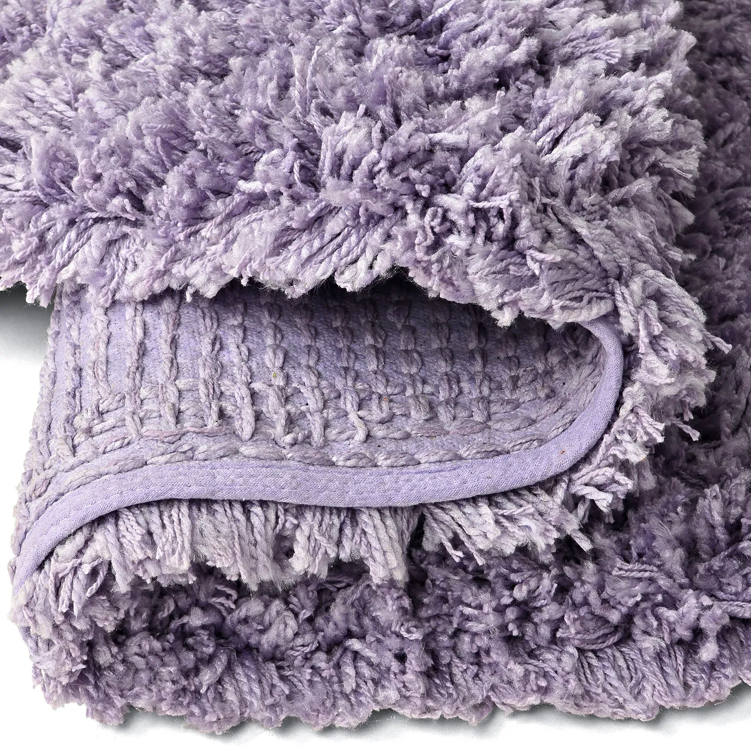 Tappeto rotondo - Combarro Solid Cotton Shaggy (viola chiaro)