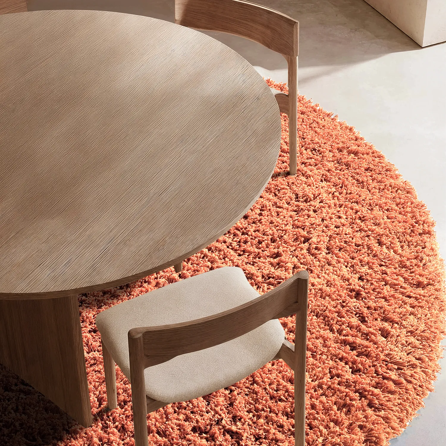 Tappeto rotondo - Combarro Solid Cotton Shaggy (arancione chiaro)