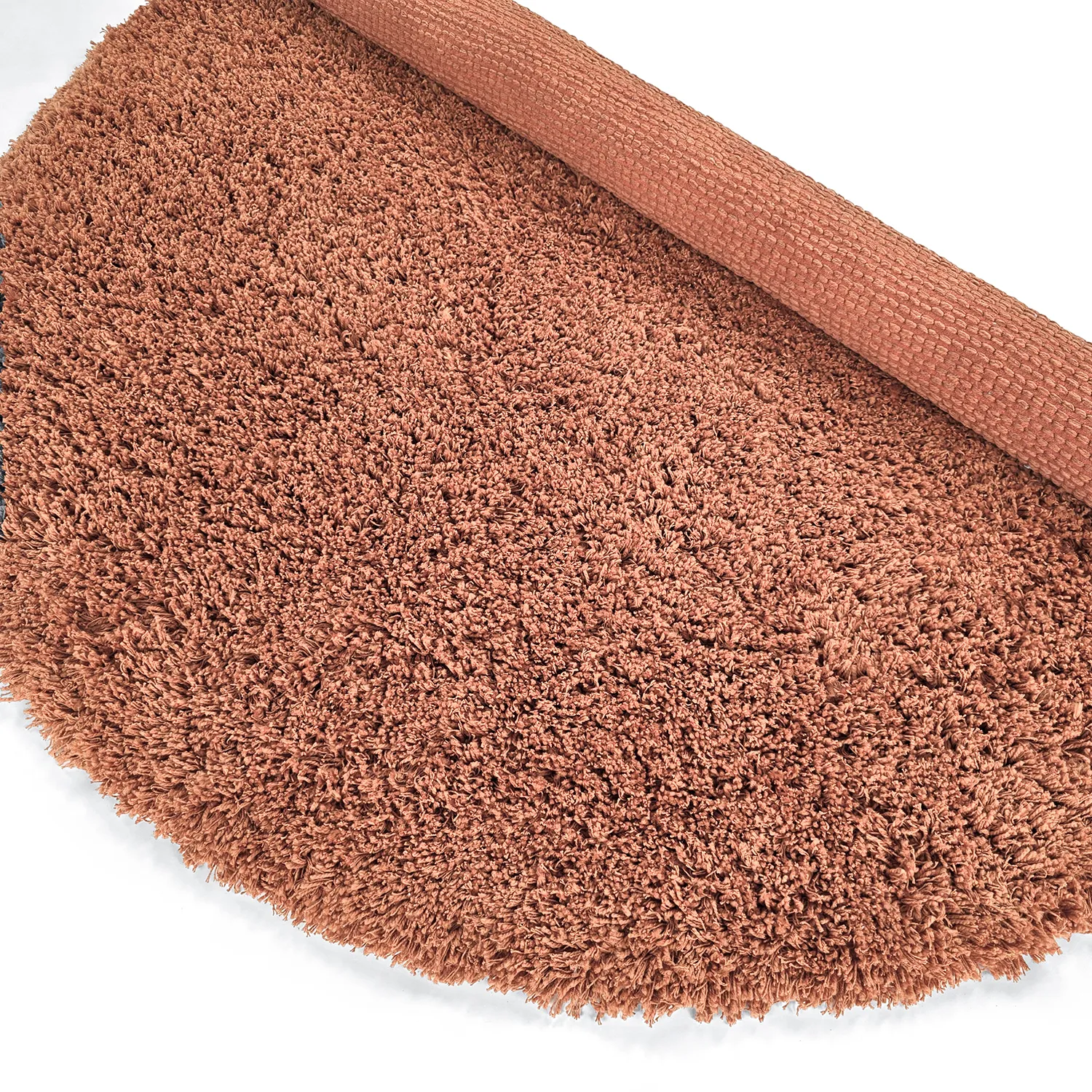 Tappeto rotondo - Combarro Solid Cotton Shaggy (arancione chiaro)